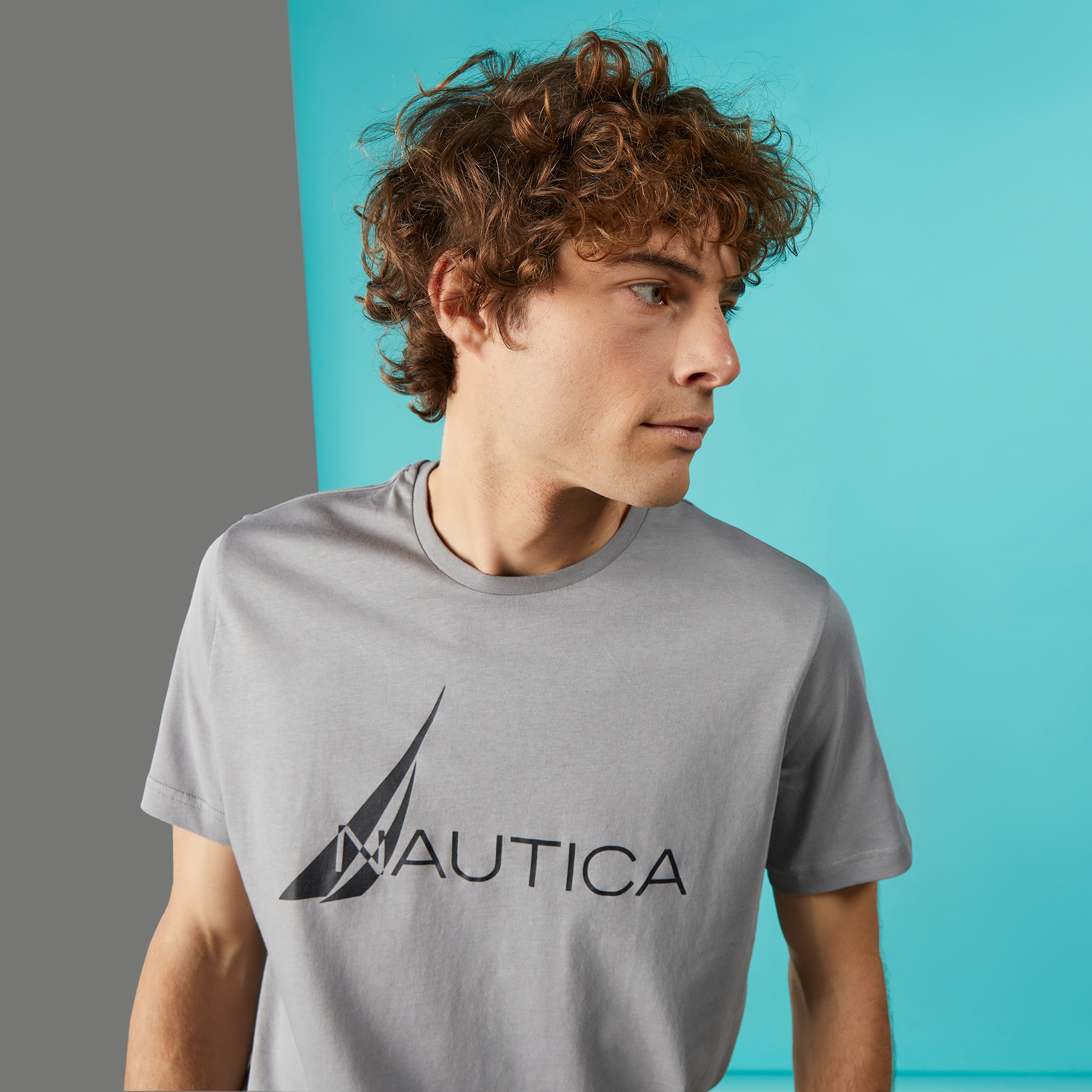 Nautica Erkek Gri Standart Fit T-Shirt