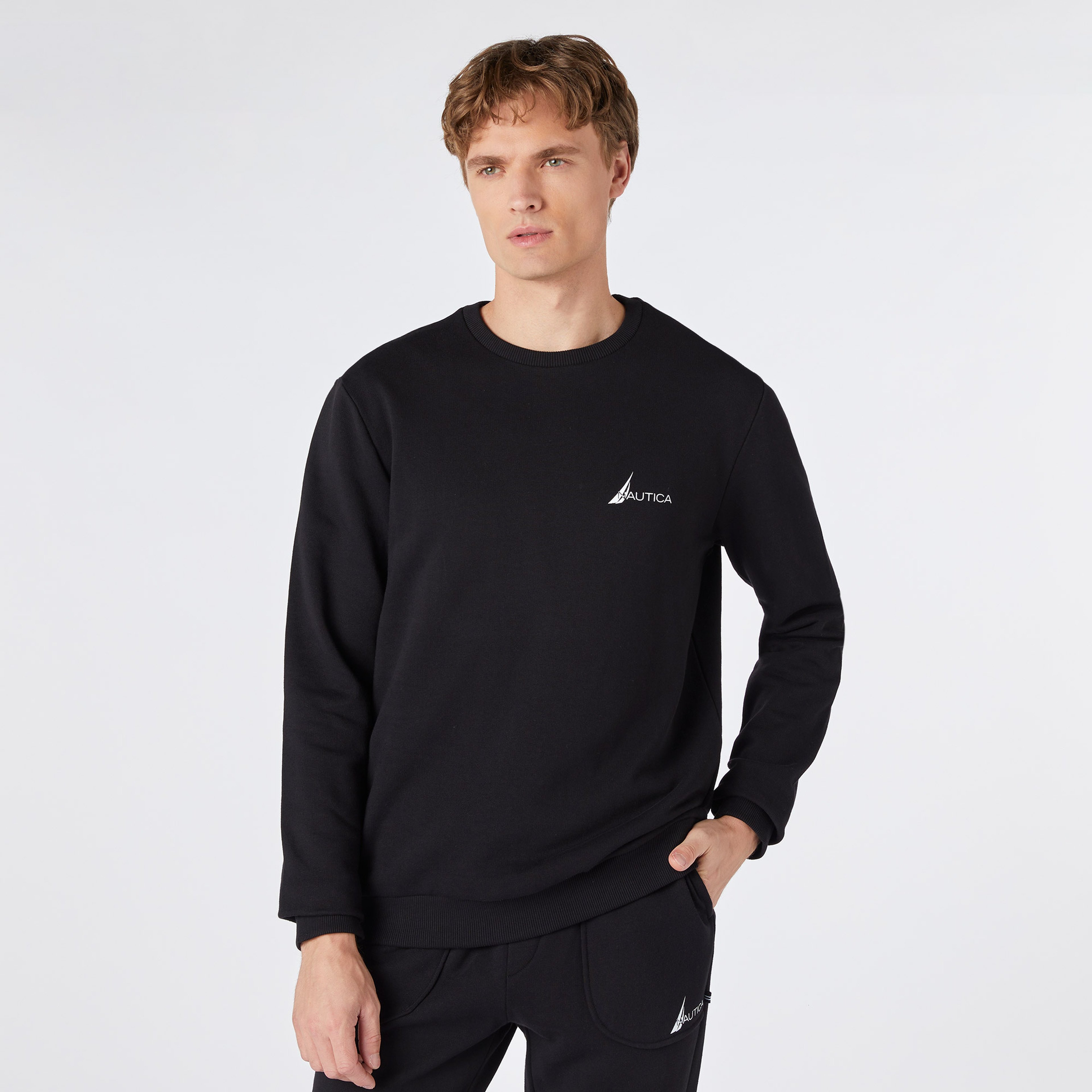 Nautica Erkek Siyah Standart Fit Sweatshirt