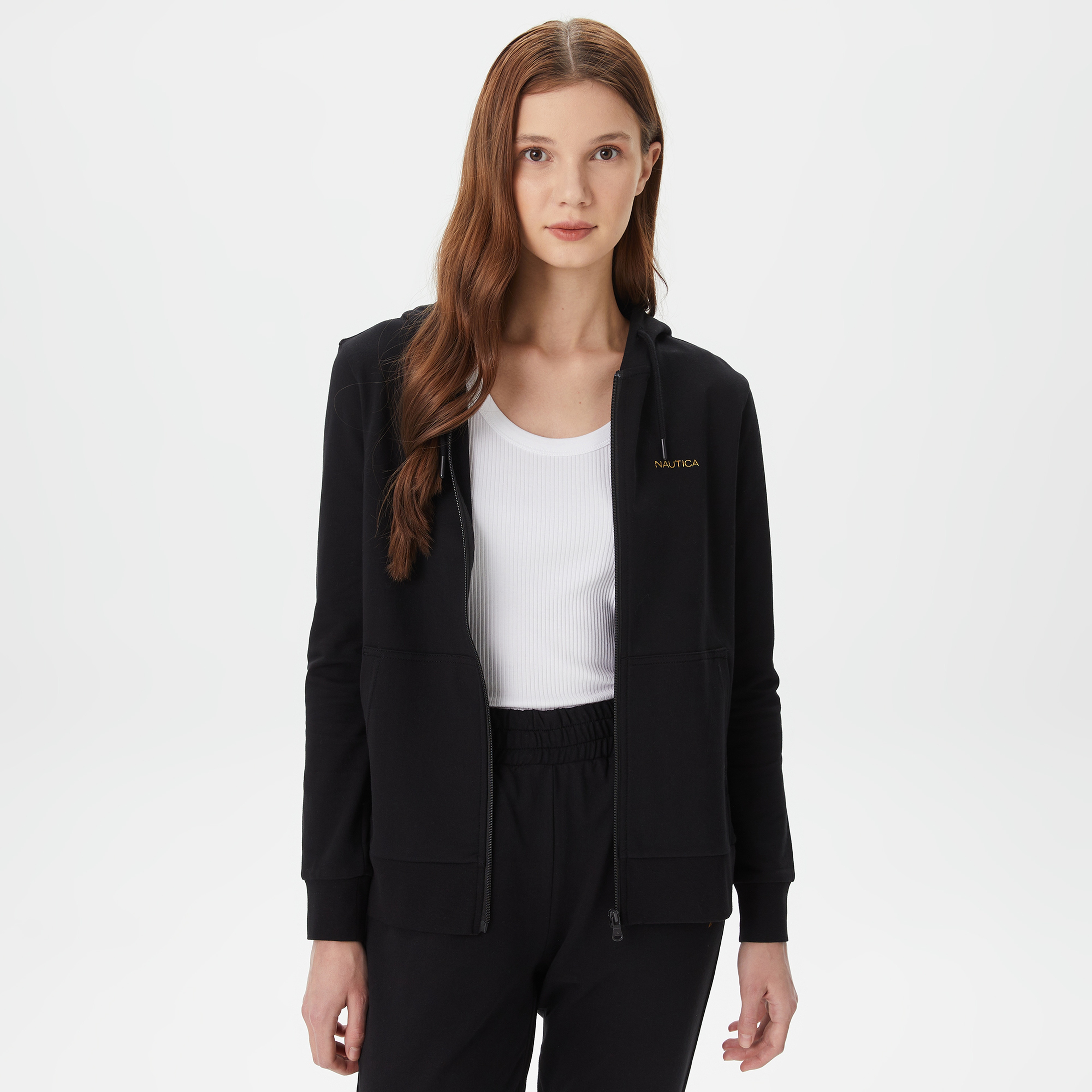Nautica Kadın Siyah Uzun Kollu Sweatshirt