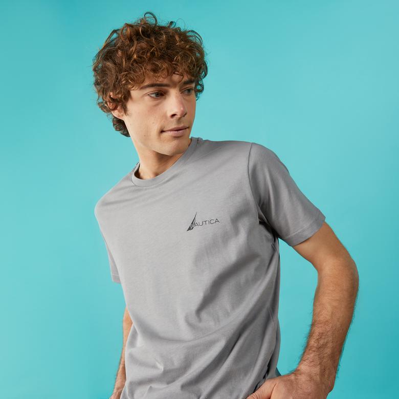 Nautica Erkek Gri Kısa Kollu Standart Fit T-Shirt