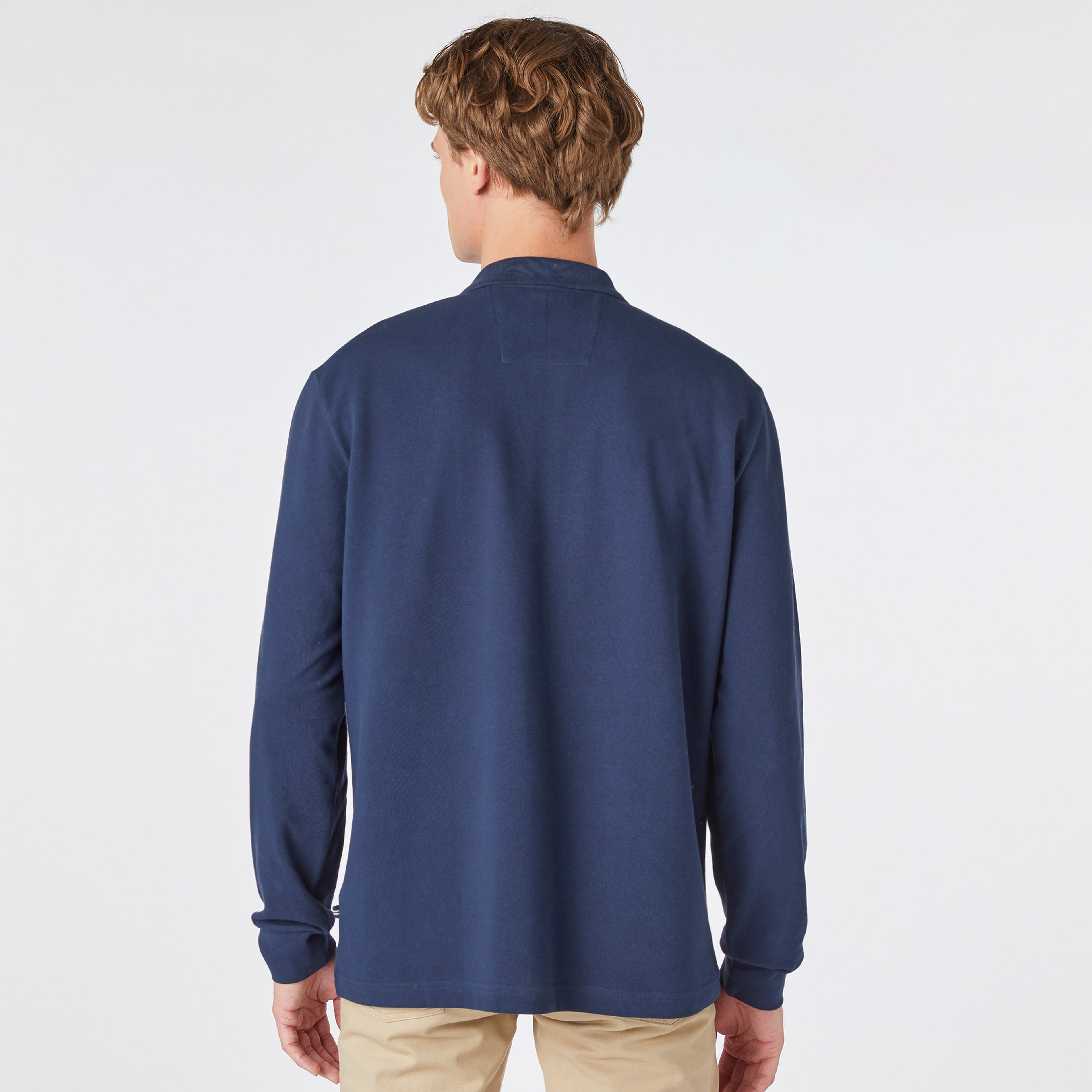 Nautica Erkek Lacivert Classic Fit Uzun Kollu Polo