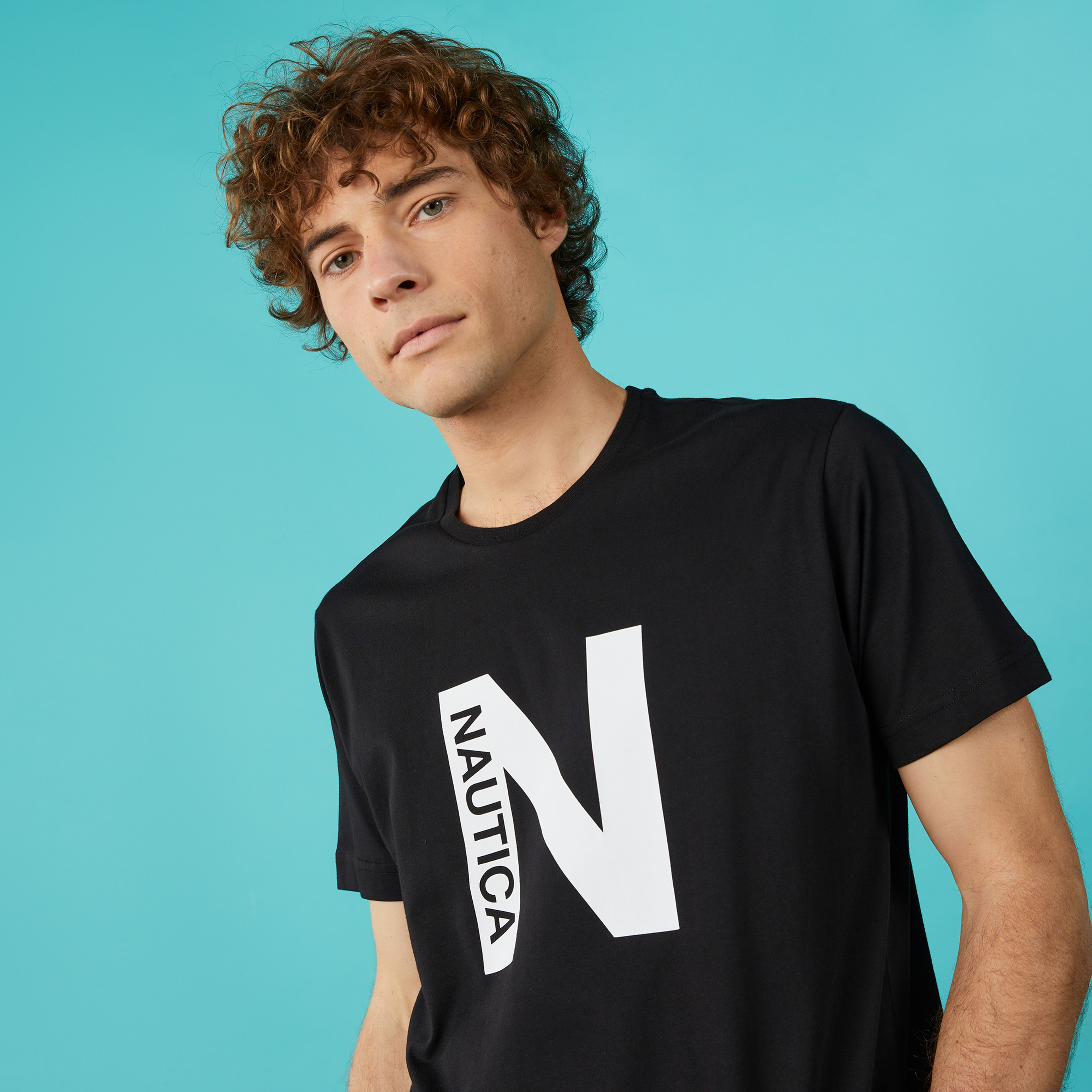 Nautica Erkek Siyah Standart Fit T-Shirt