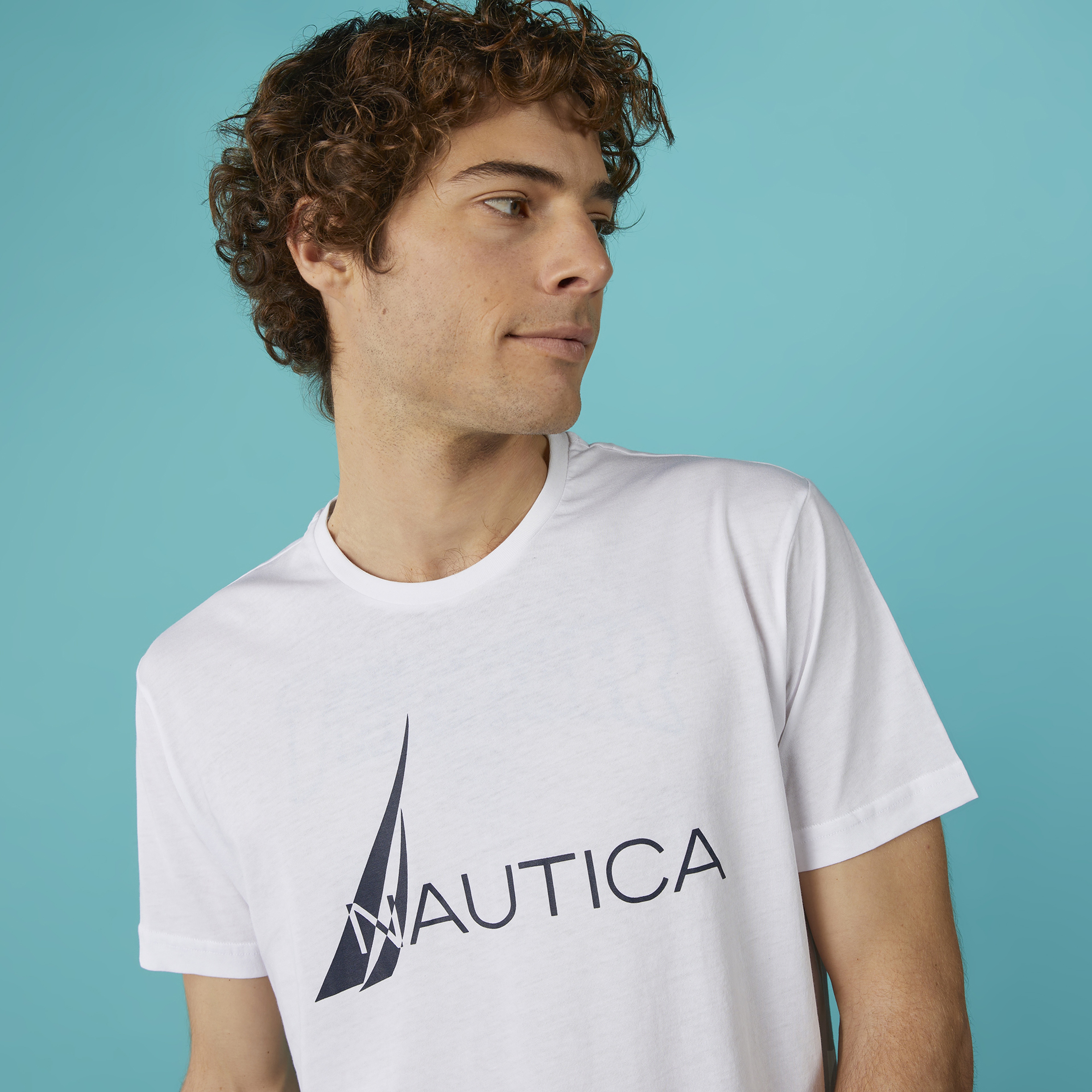 Nautica Erkek Beyaz Standart Fit T-Shirt