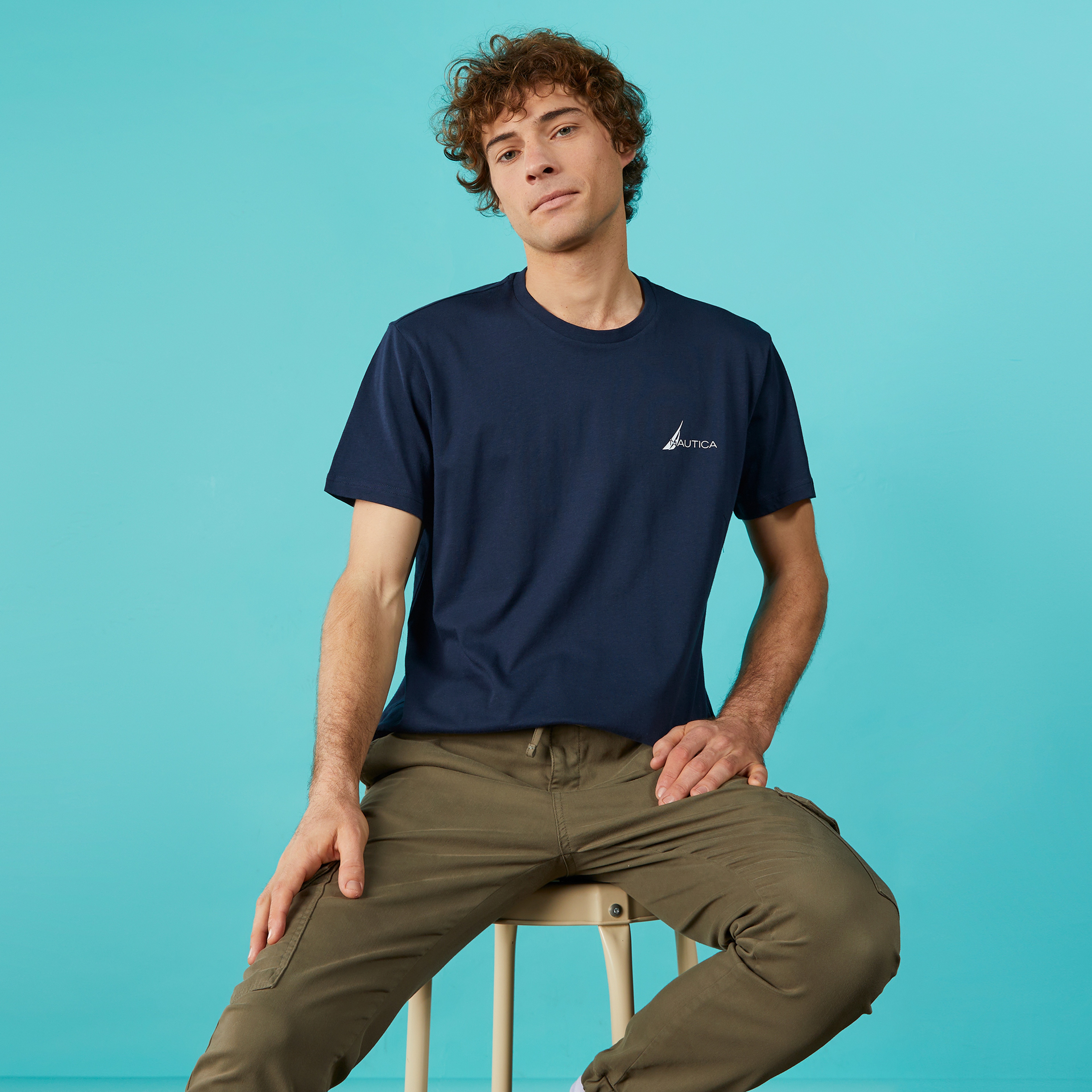 Nautica Erkek Lacivert Standart Fit T-Shirt