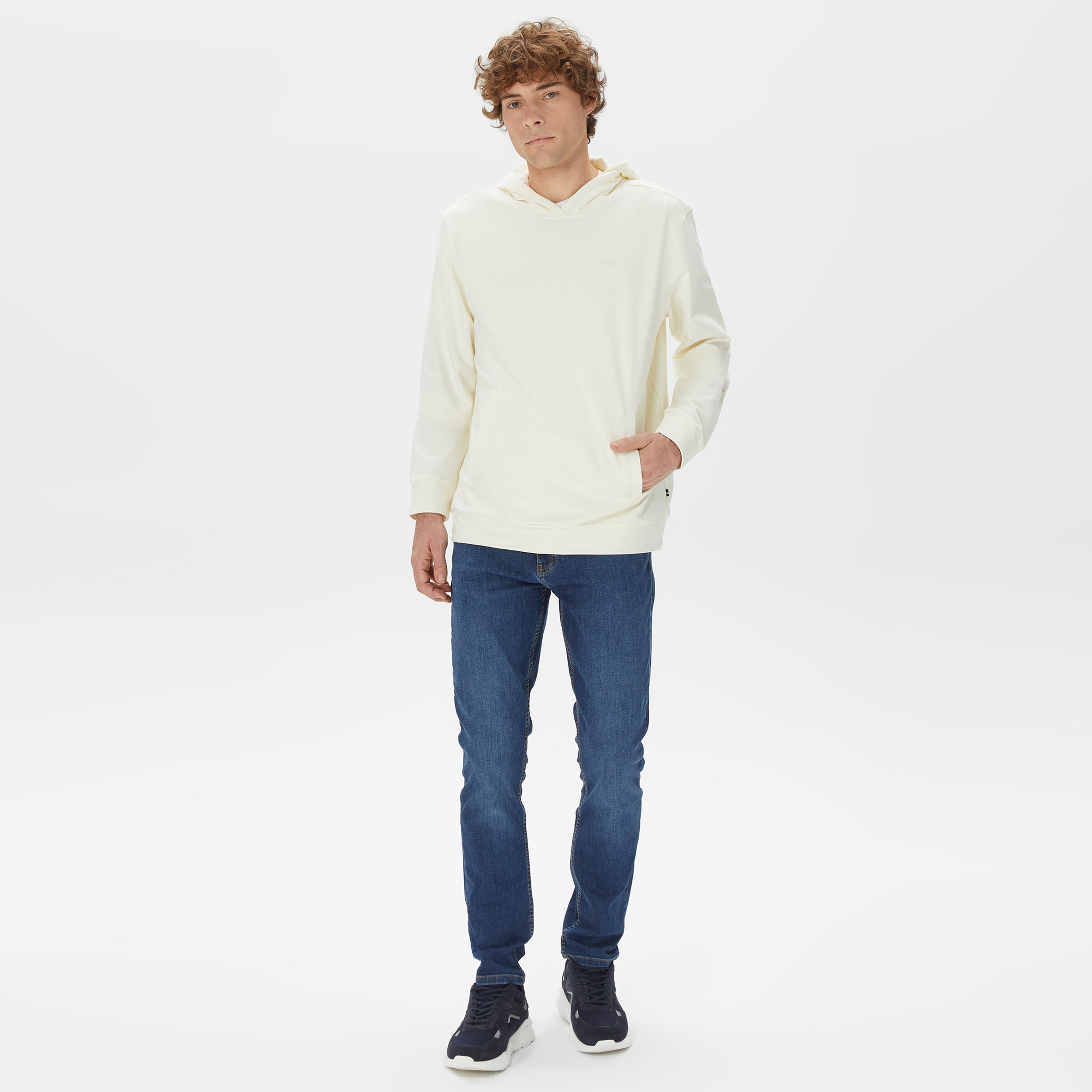 Nautica Erkek Krem Standart Fit Sweatshirt