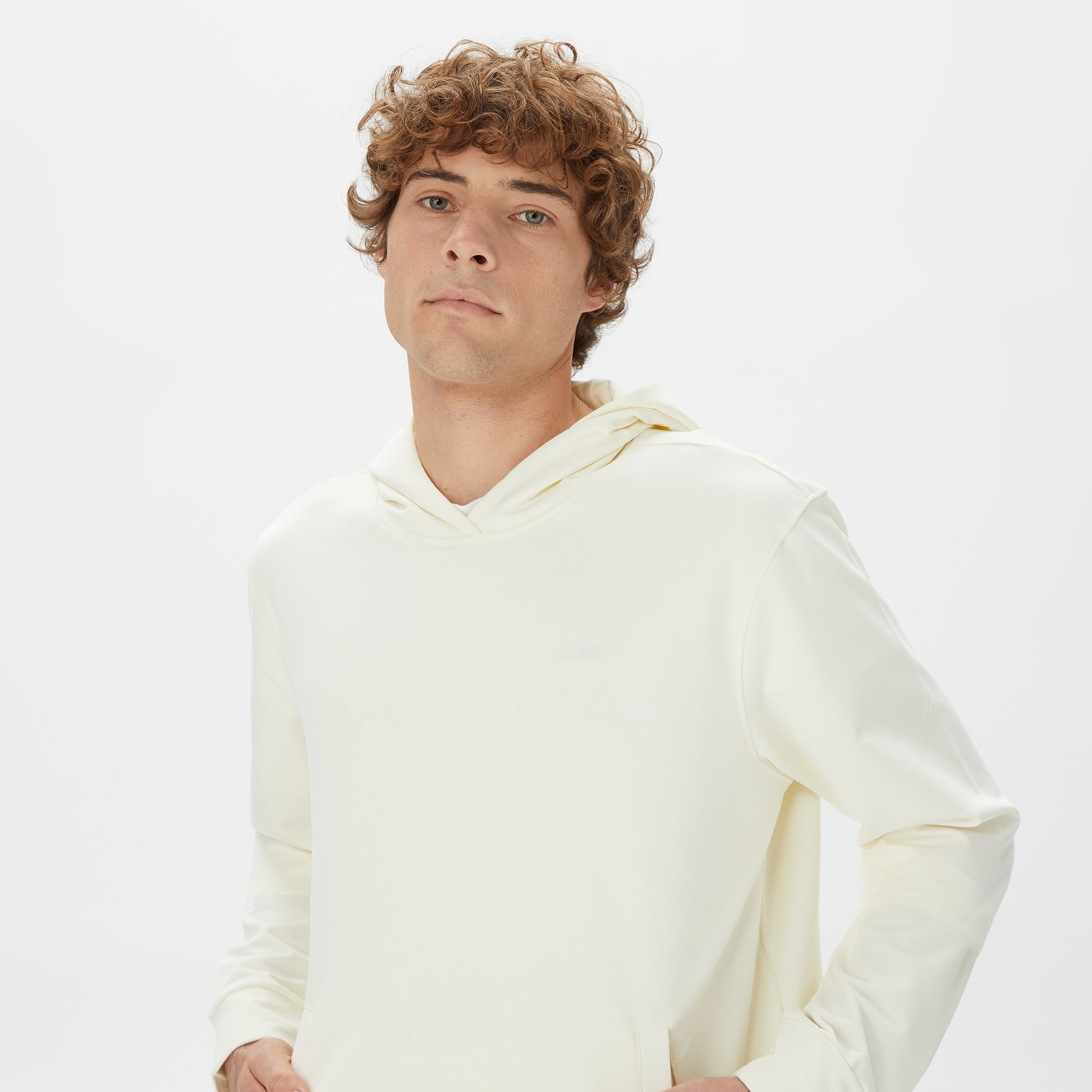 Nautica Erkek Krem Standart Fit Sweatshirt