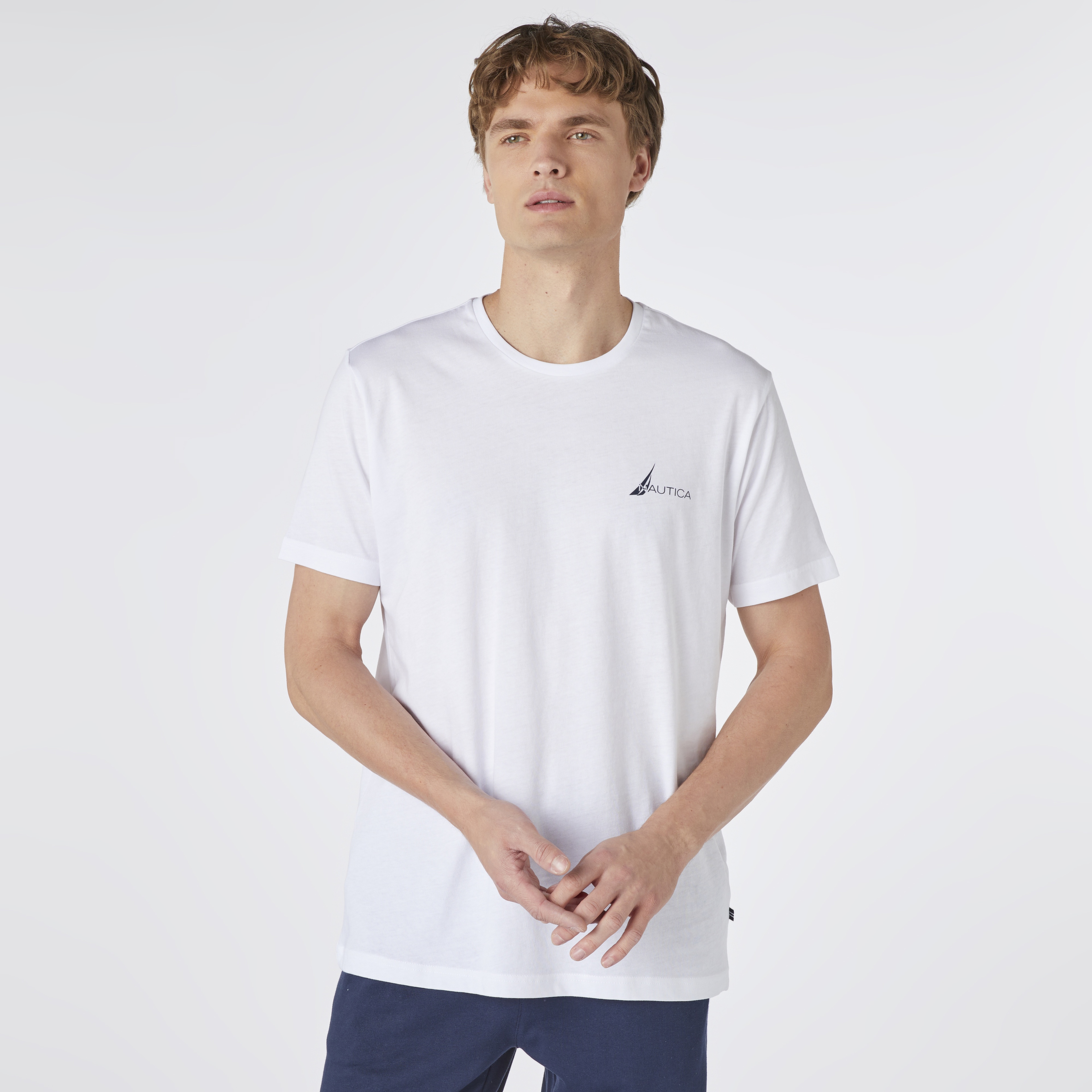 Nautica Erkek Beyaz Standart Fit T-Shirt