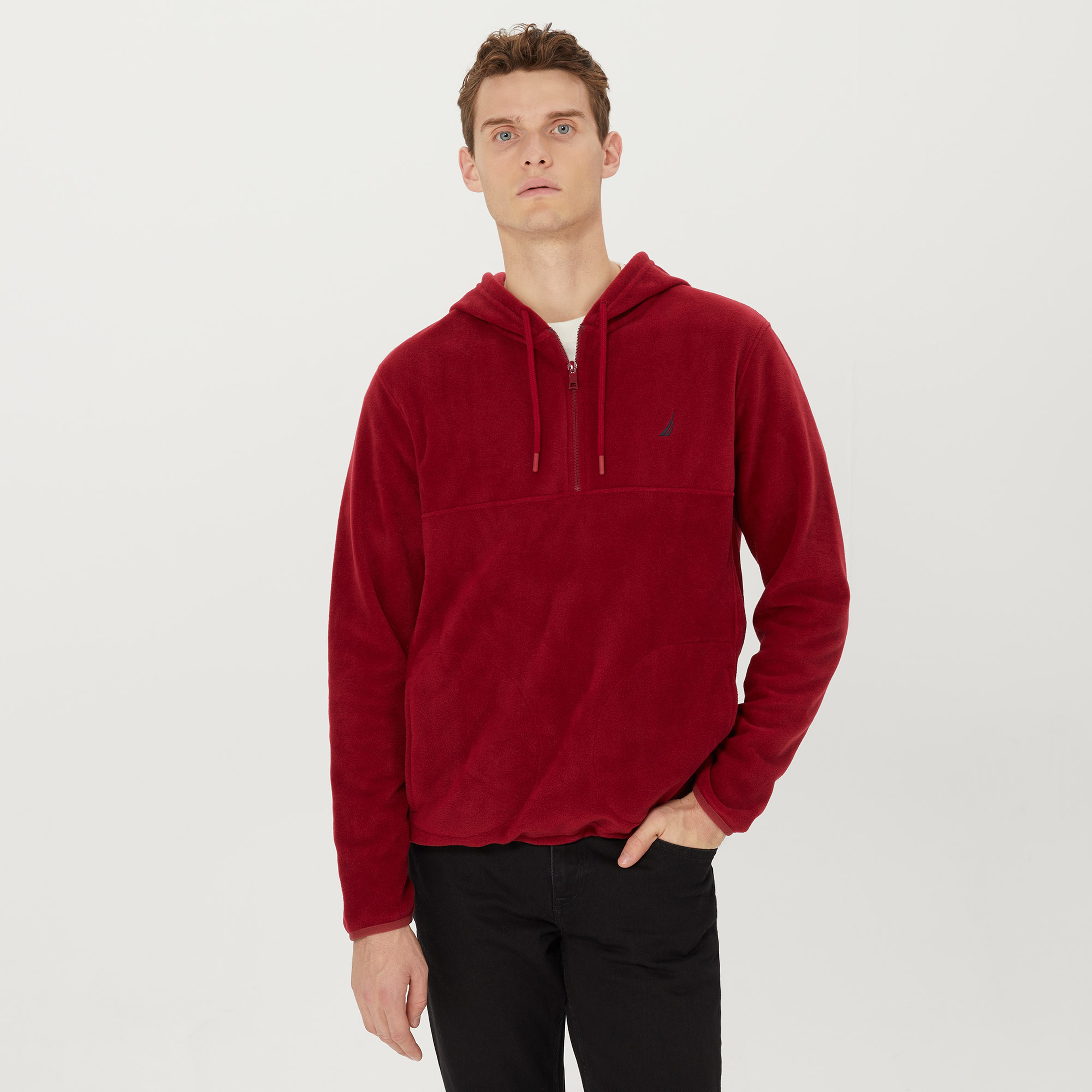 Nautica Erkek Bordo Standart Fit Uzun Kollu Polar