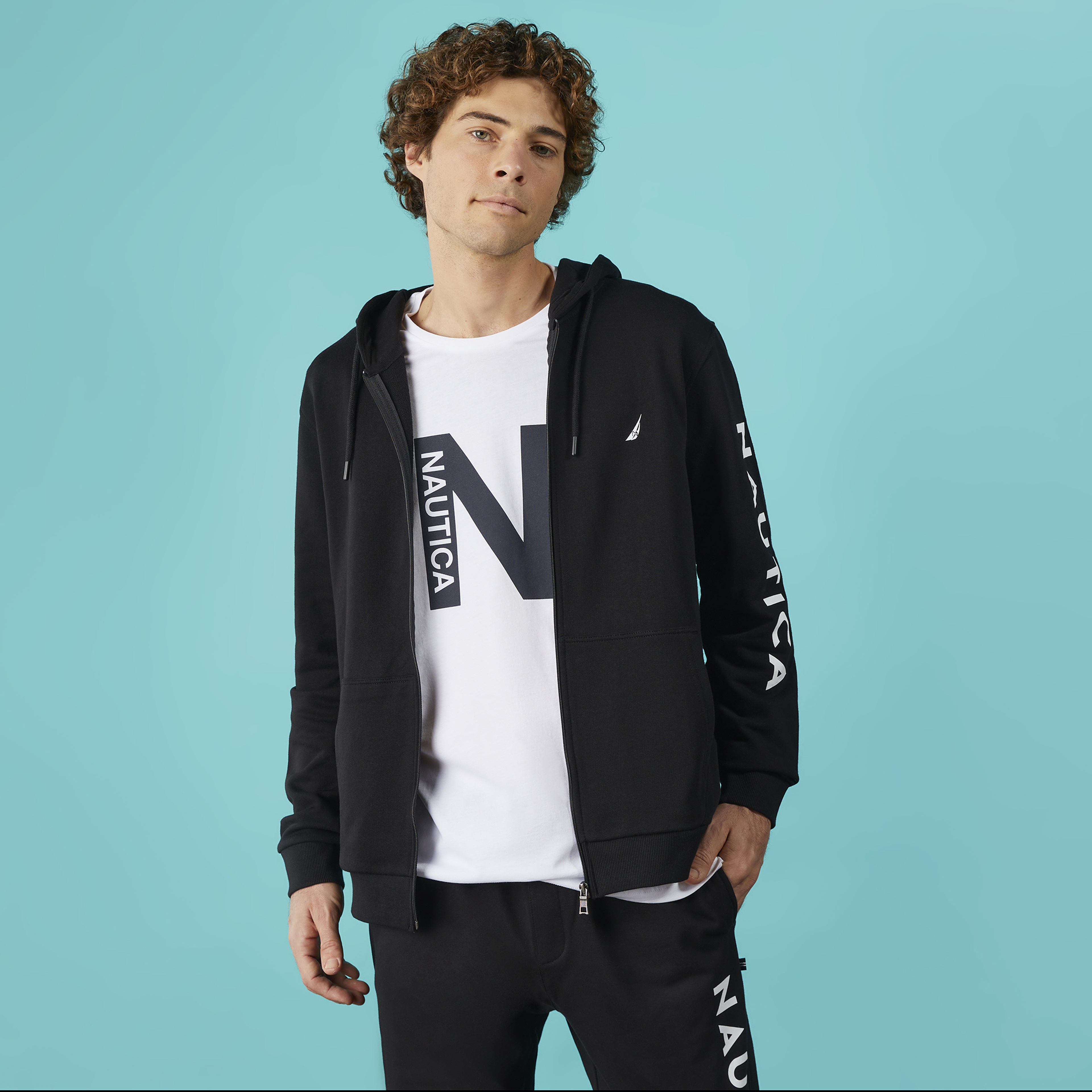 Nautica Erkek Siyah Standart Fit Sweatshirt