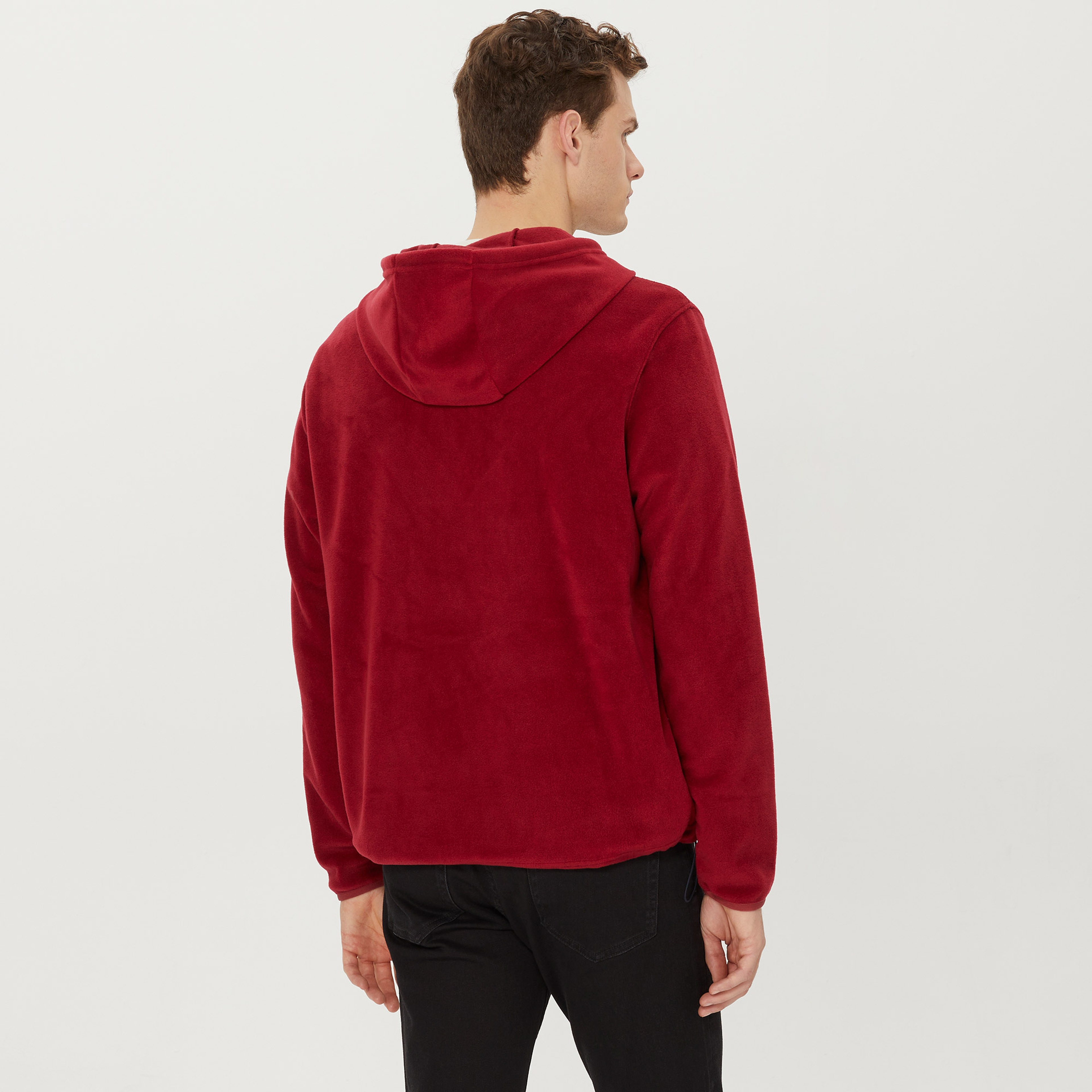 Nautica Erkek Bordo Standart Fit Uzun Kollu Polar