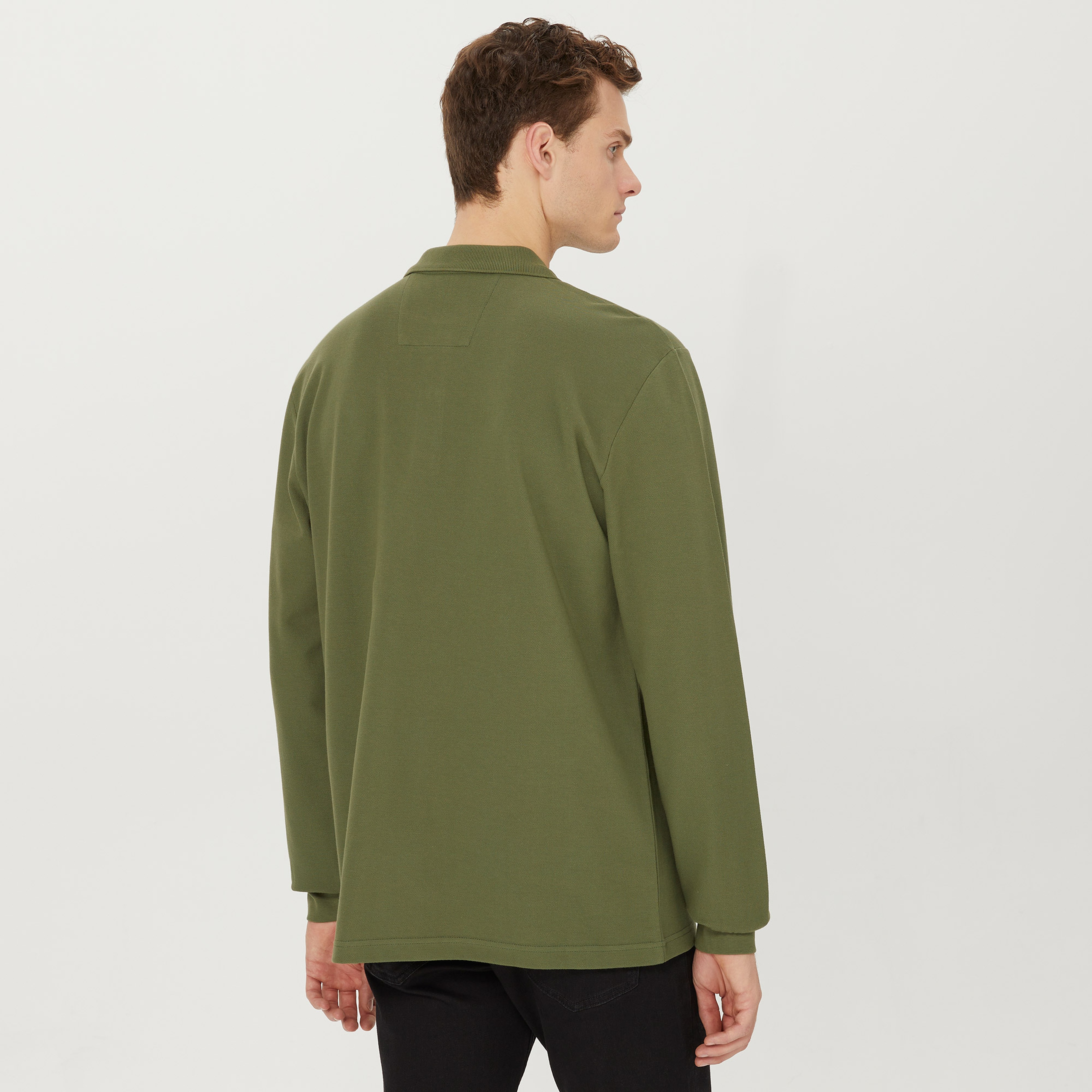 Nautica Erkek Yeşil Classic Fit Uzun Kollu Polo