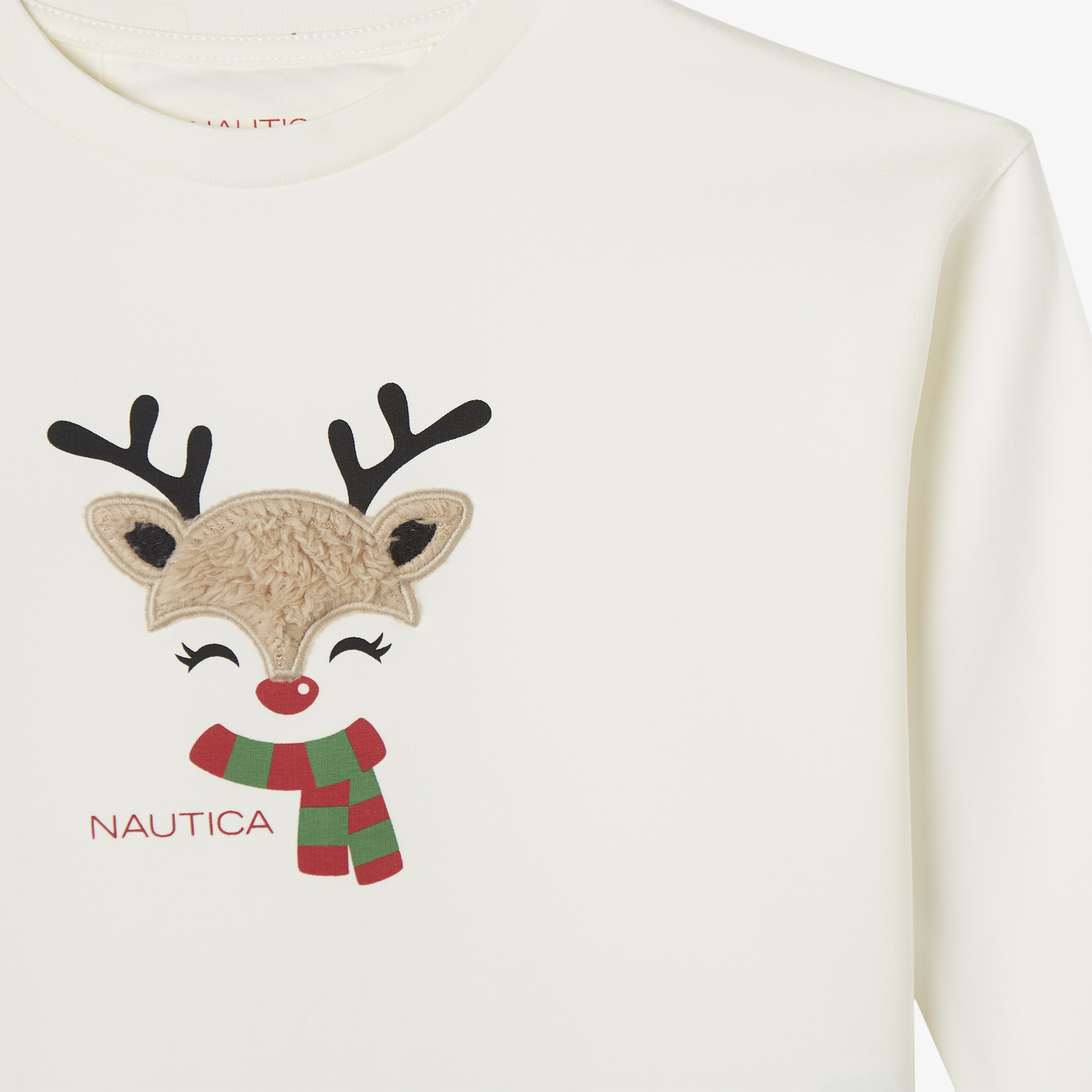 Nautica Kız Çocuk Beyaz Standart Fit Sweatshirt