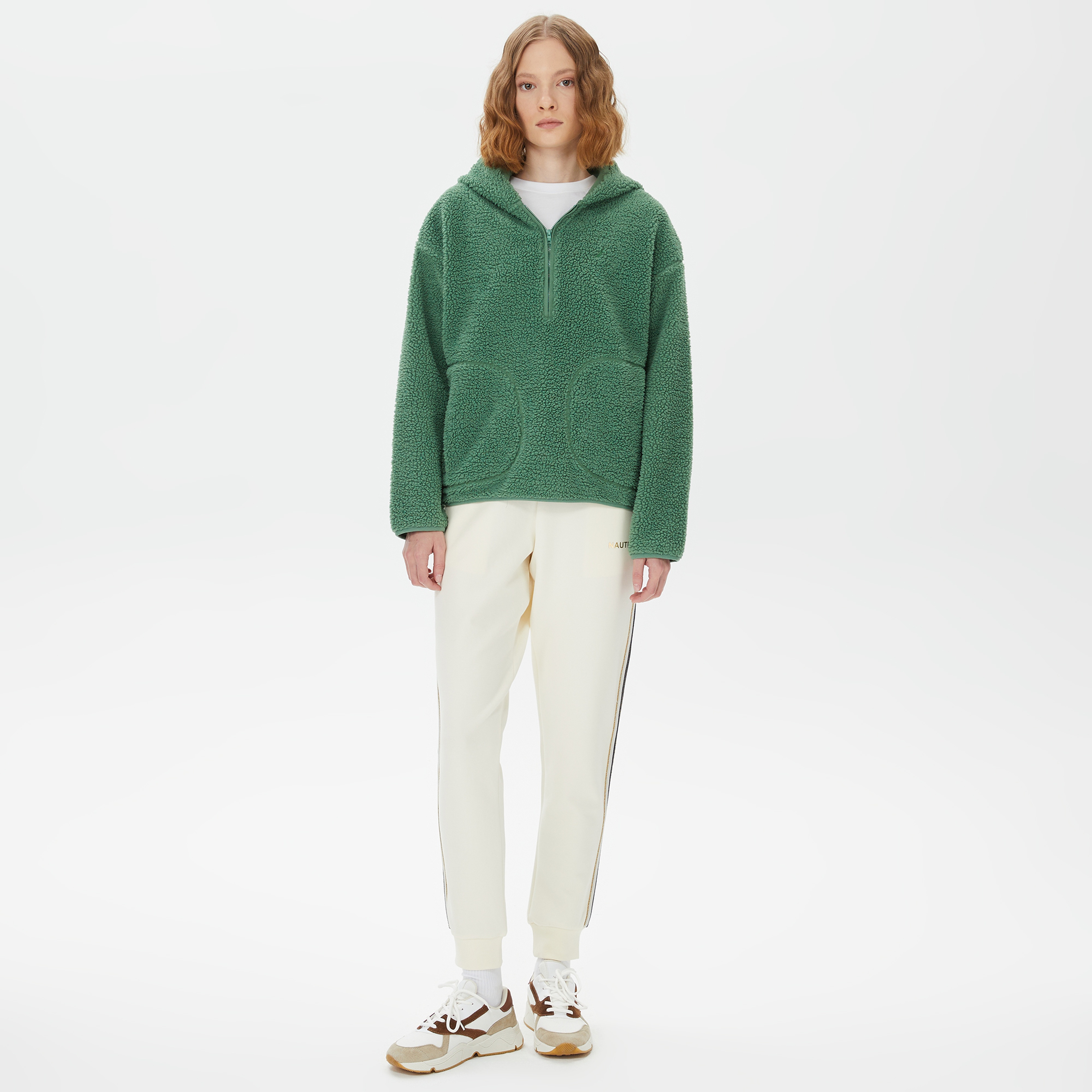 Nautica Kadın Yeşil Relaxed Fit Kapüşonlu Sweatshirt