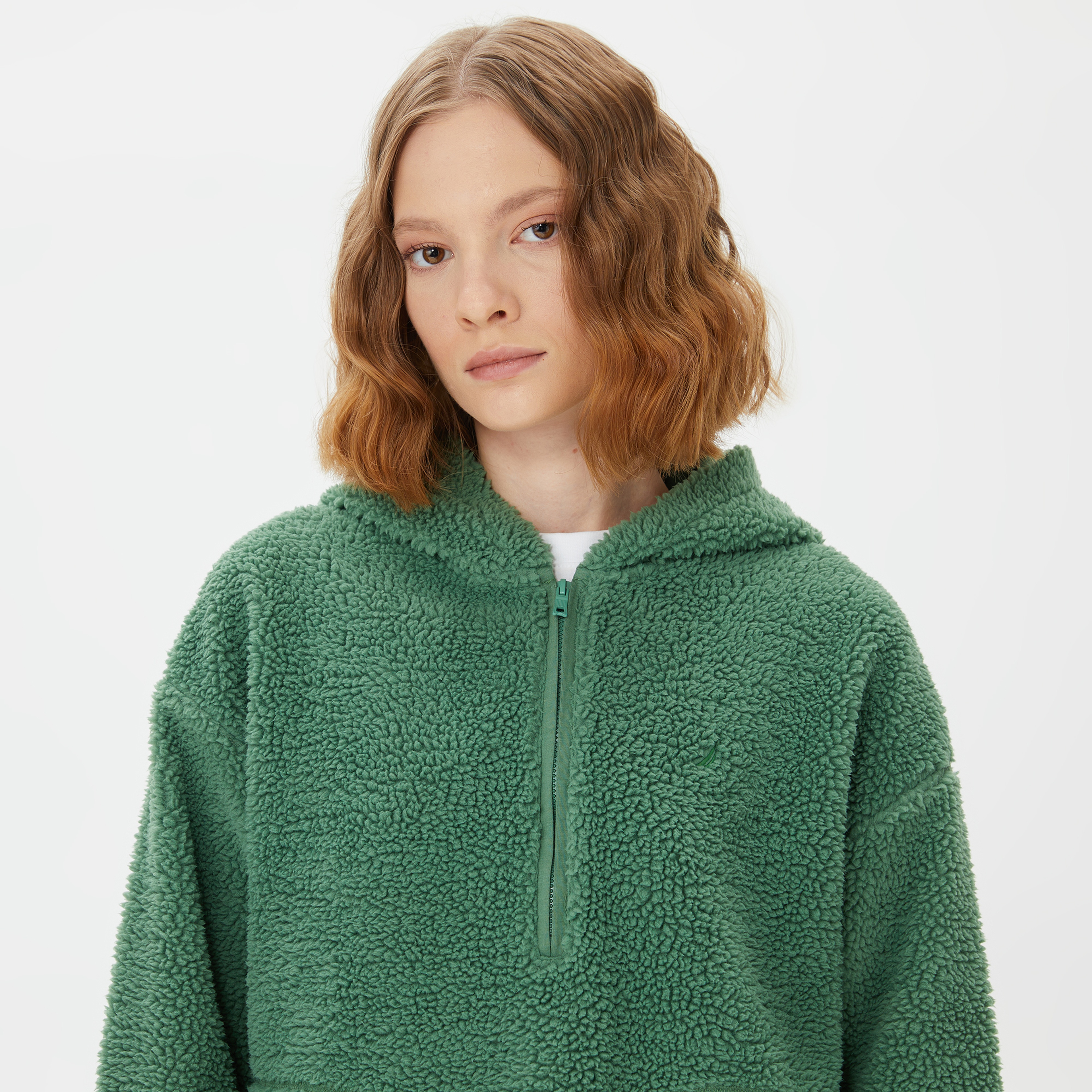 Nautica Kadın Yeşil Relaxed Fit Kapüşonlu Sweatshirt