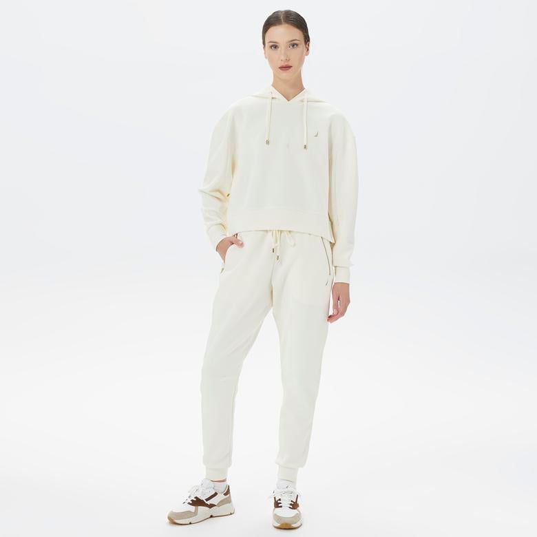 Nautica Kadın Kırık Beyaz Relaxed Fit Eşofman Altı