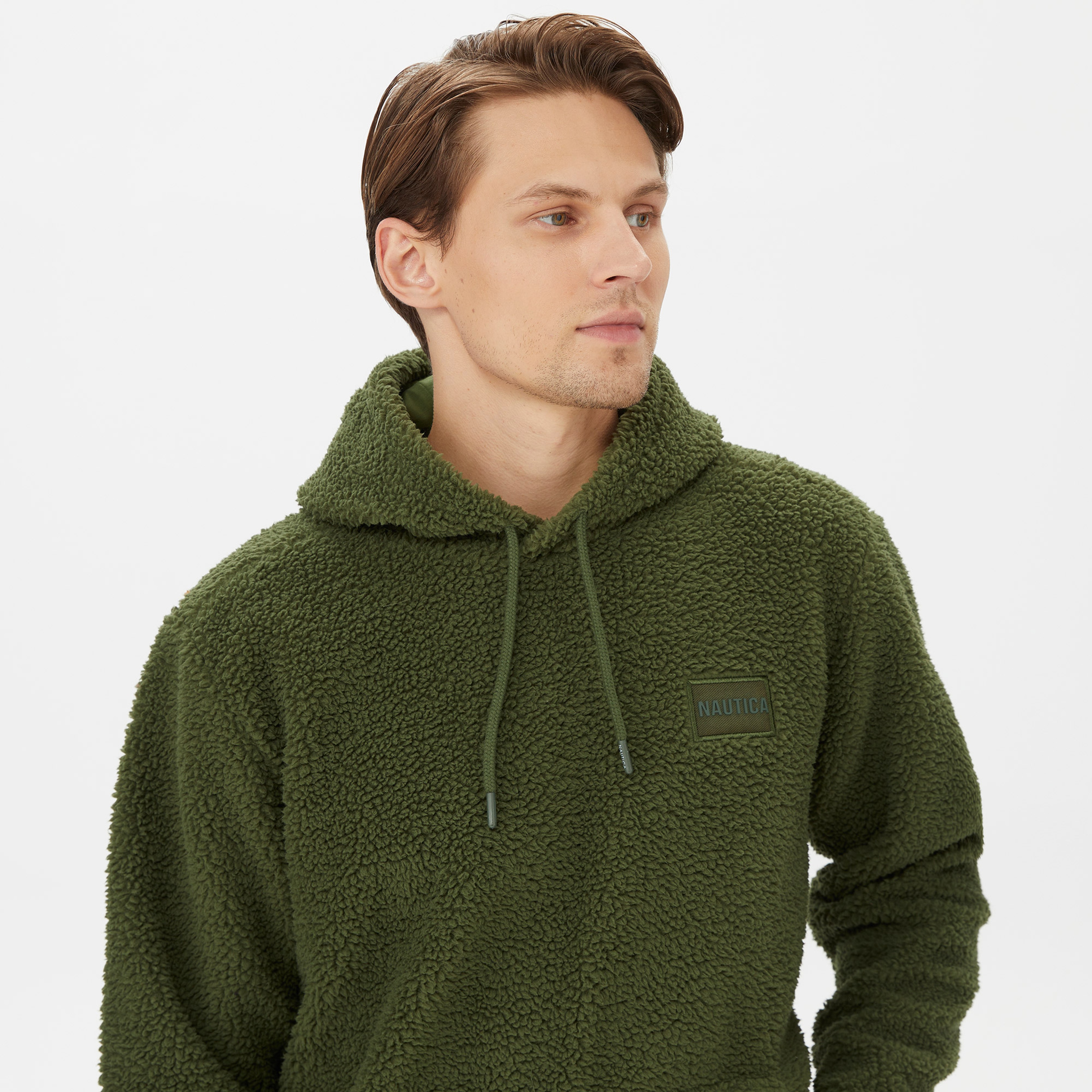 Nautica Erkek Yeşil Standart Fit Kapüşonlu Sweatshirt