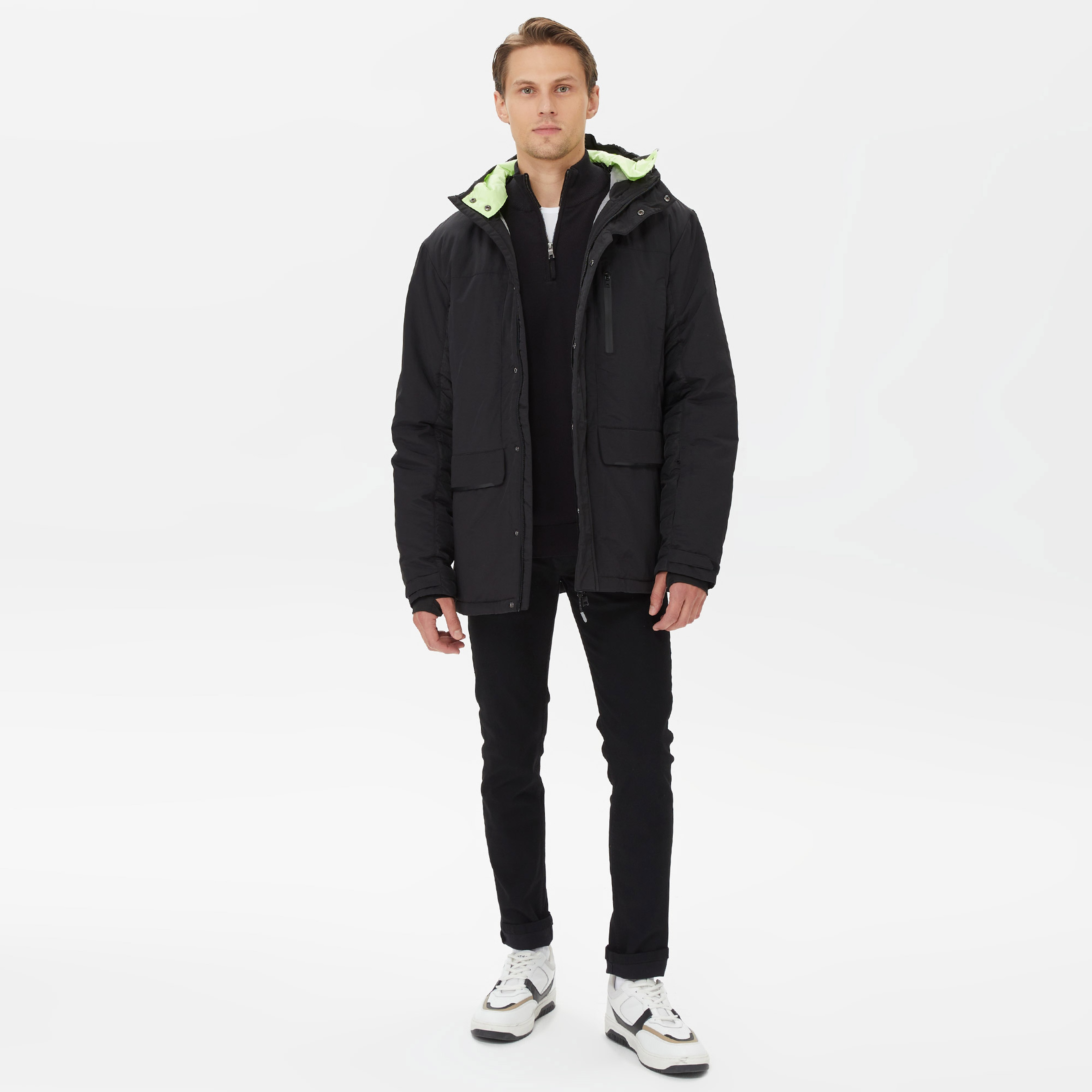 Nautica Erkek Siyah Standart Fit Mont