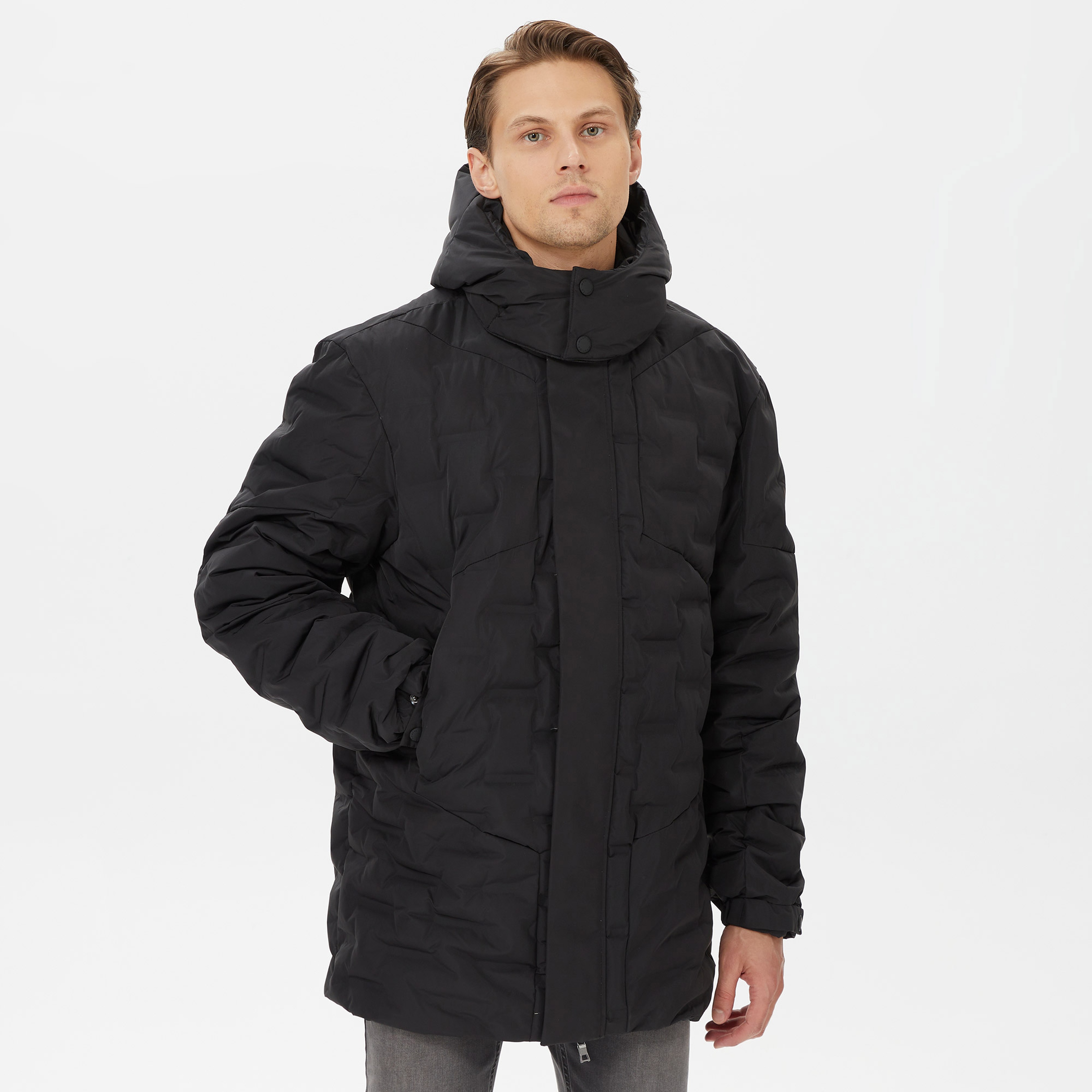 Nautica Erkek Siyah Standart Fit Mont