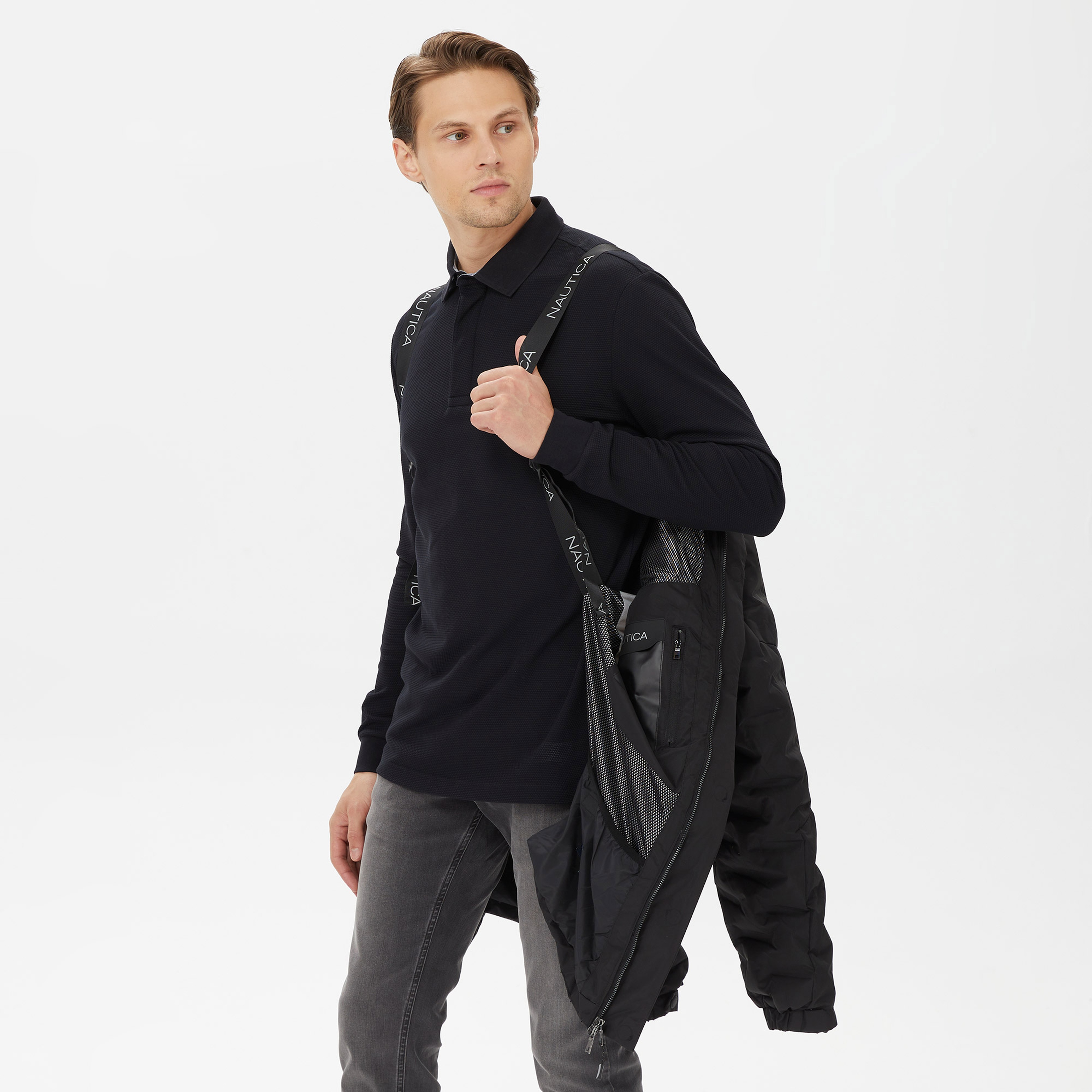 Nautica Erkek Siyah Standart Fit Mont
