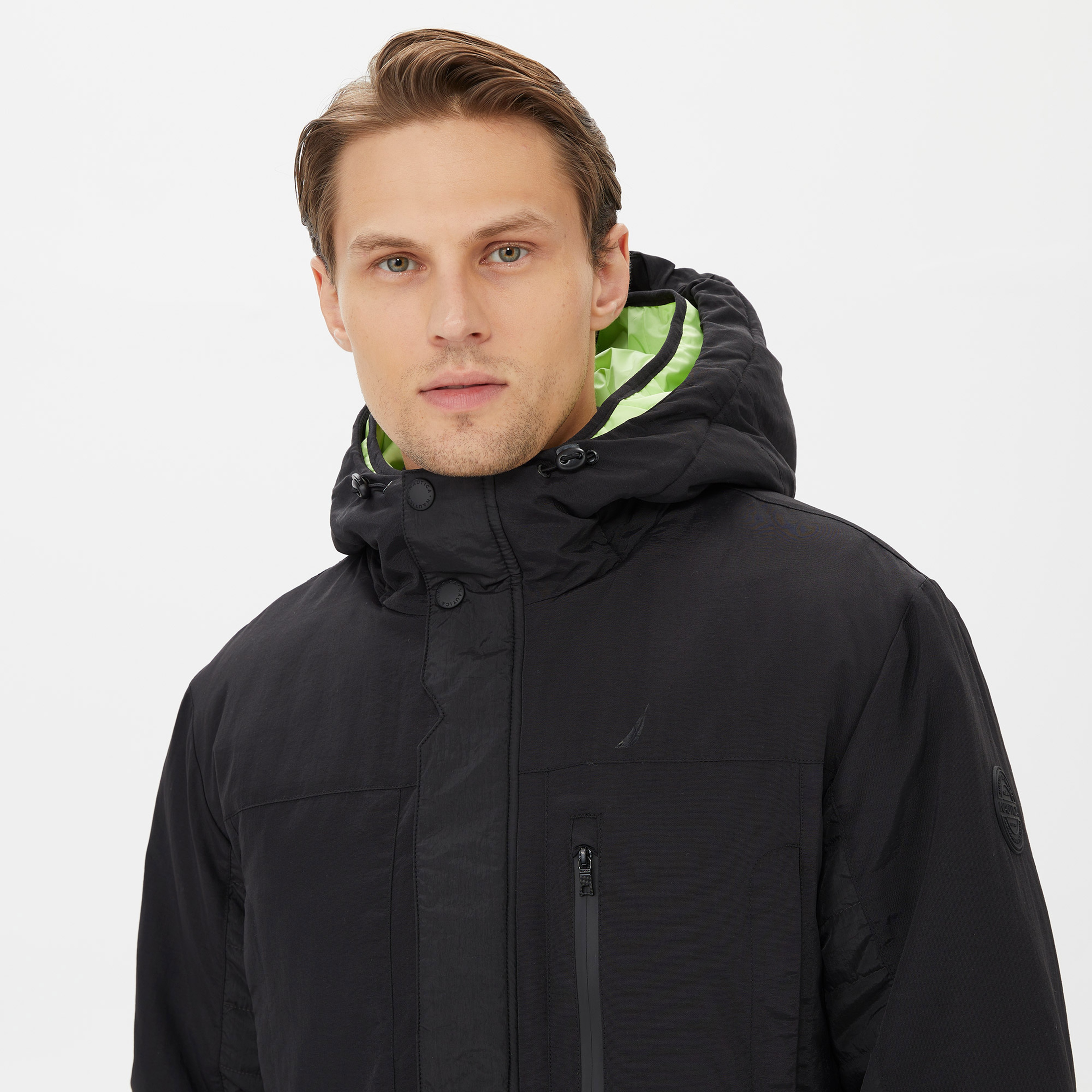 Nautica Erkek Siyah Standart Fit Mont