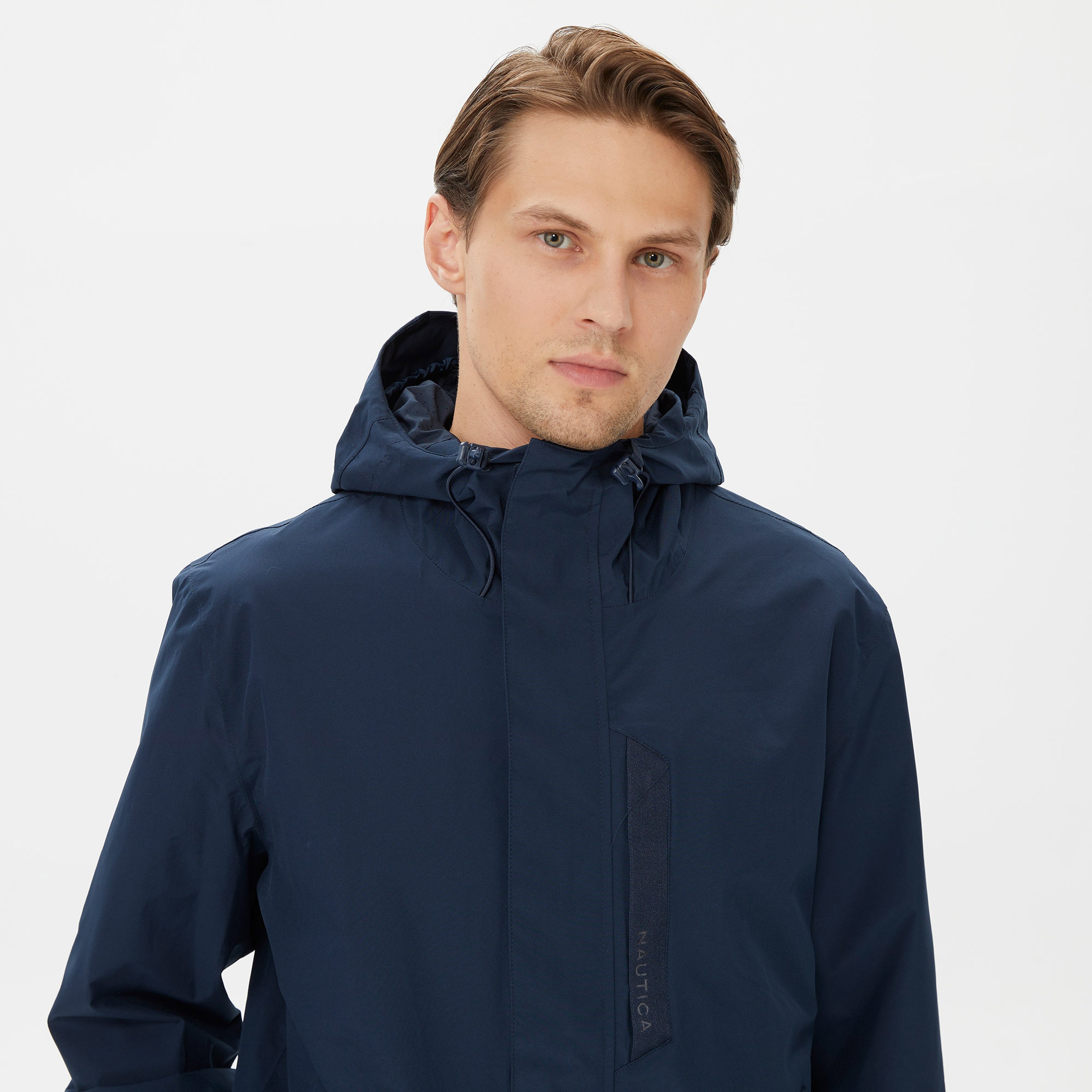 Nautica Erkek Lacivert Su Kaydırma Özellikli Yağmurluk