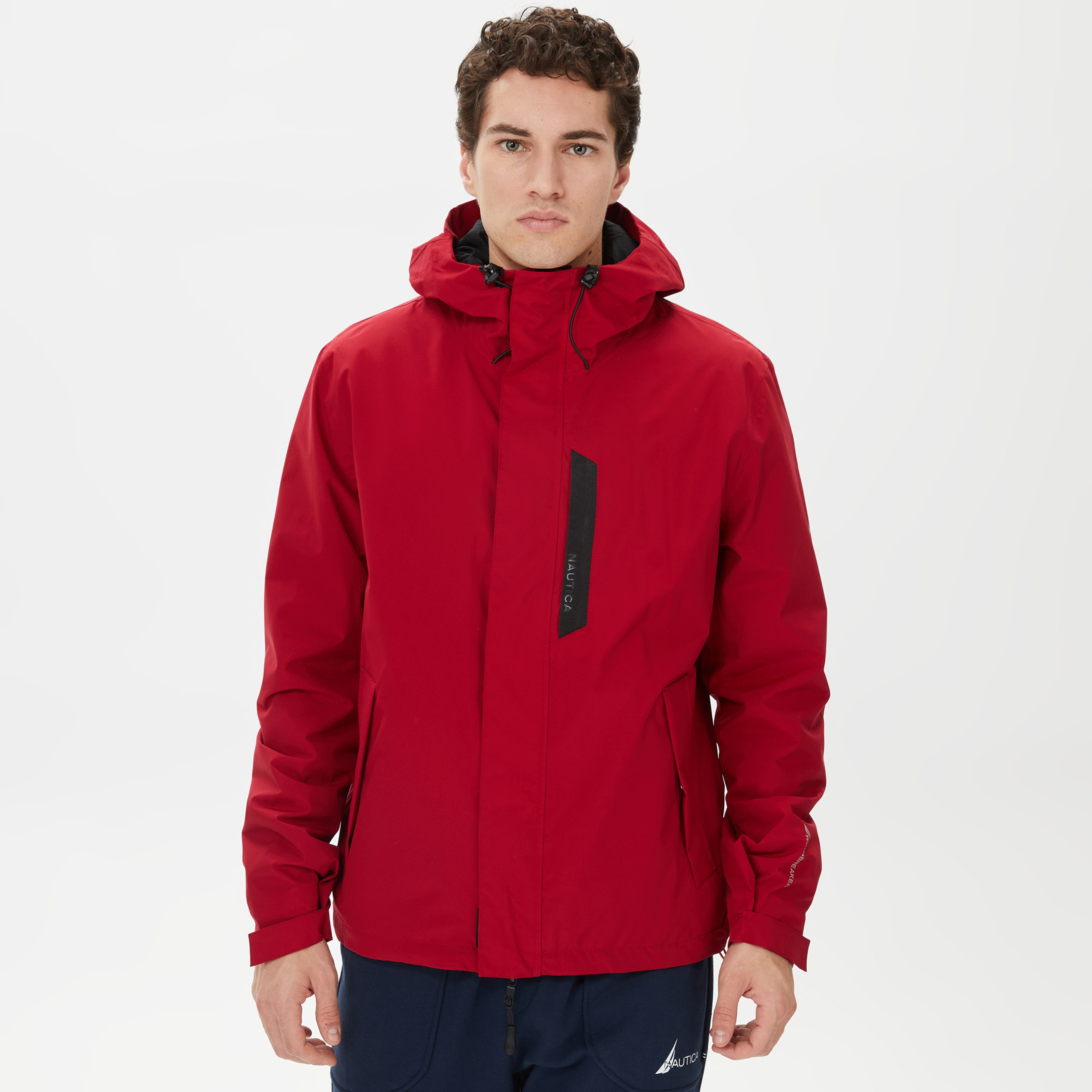 Nautica Erkek Kırmızı Su Kaydırma Özellikli Yağmurluk
