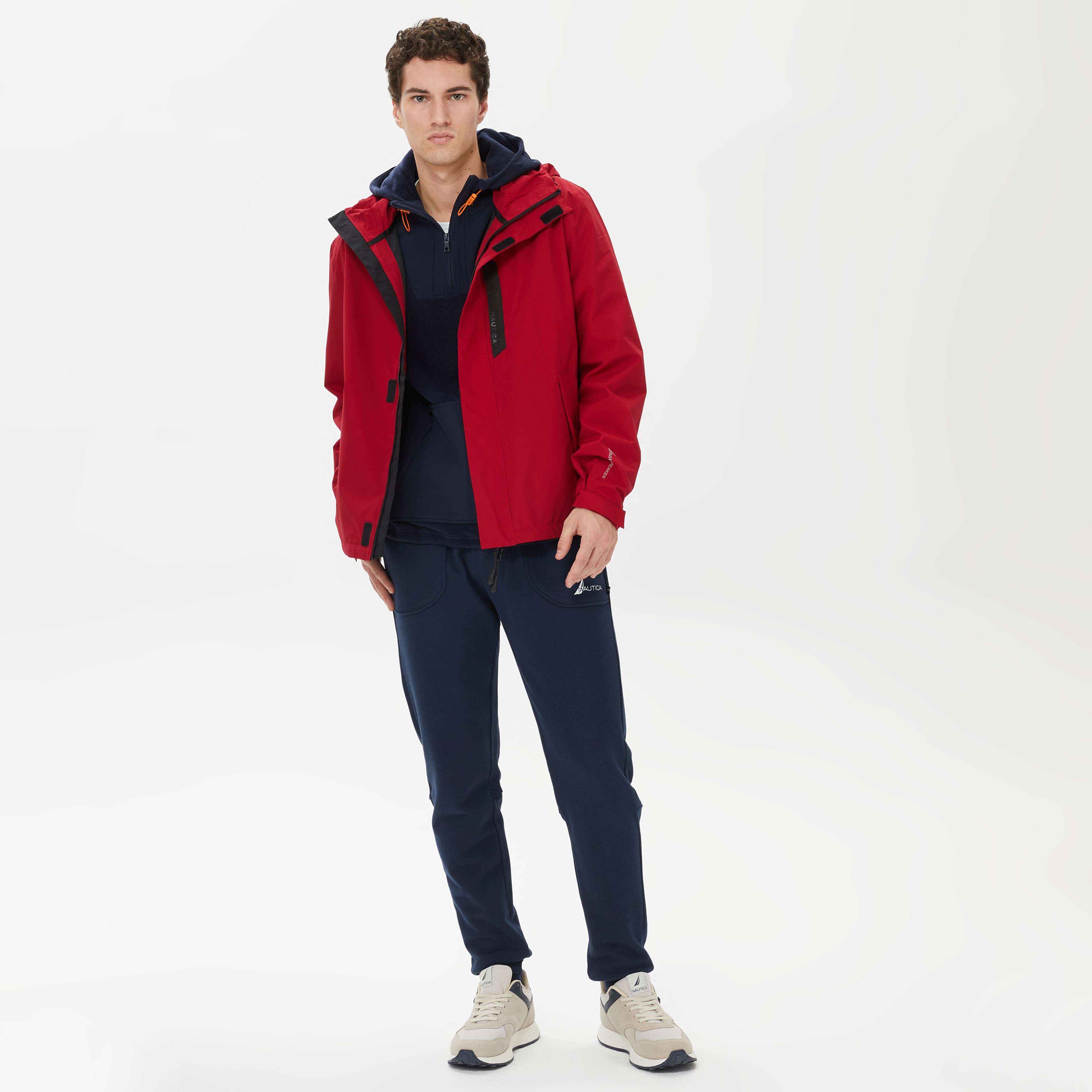 Nautica Erkek Kırmızı Su Kaydırma Özellikli Yağmurluk