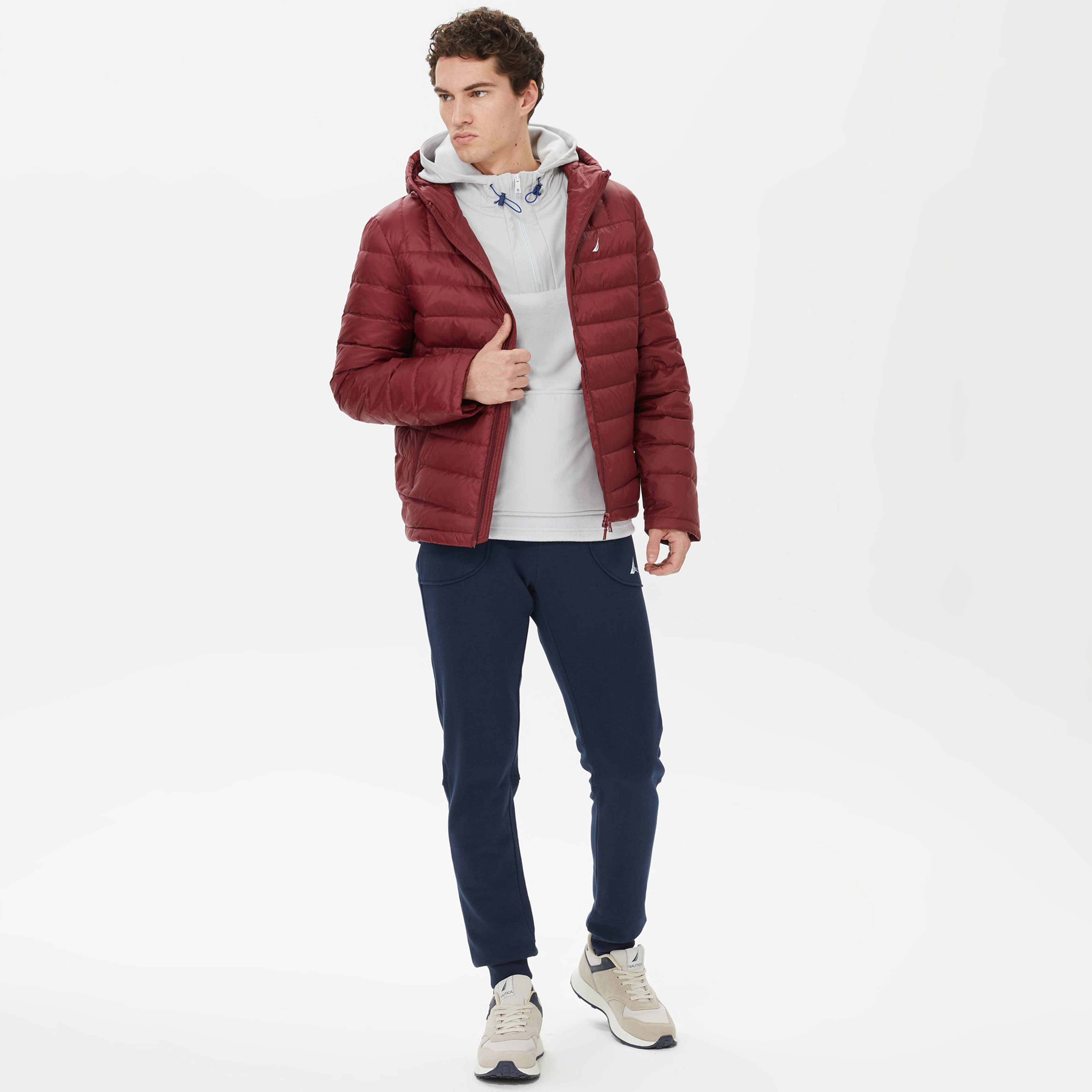 Nautica Erkek Bordo Standart Fit Mont