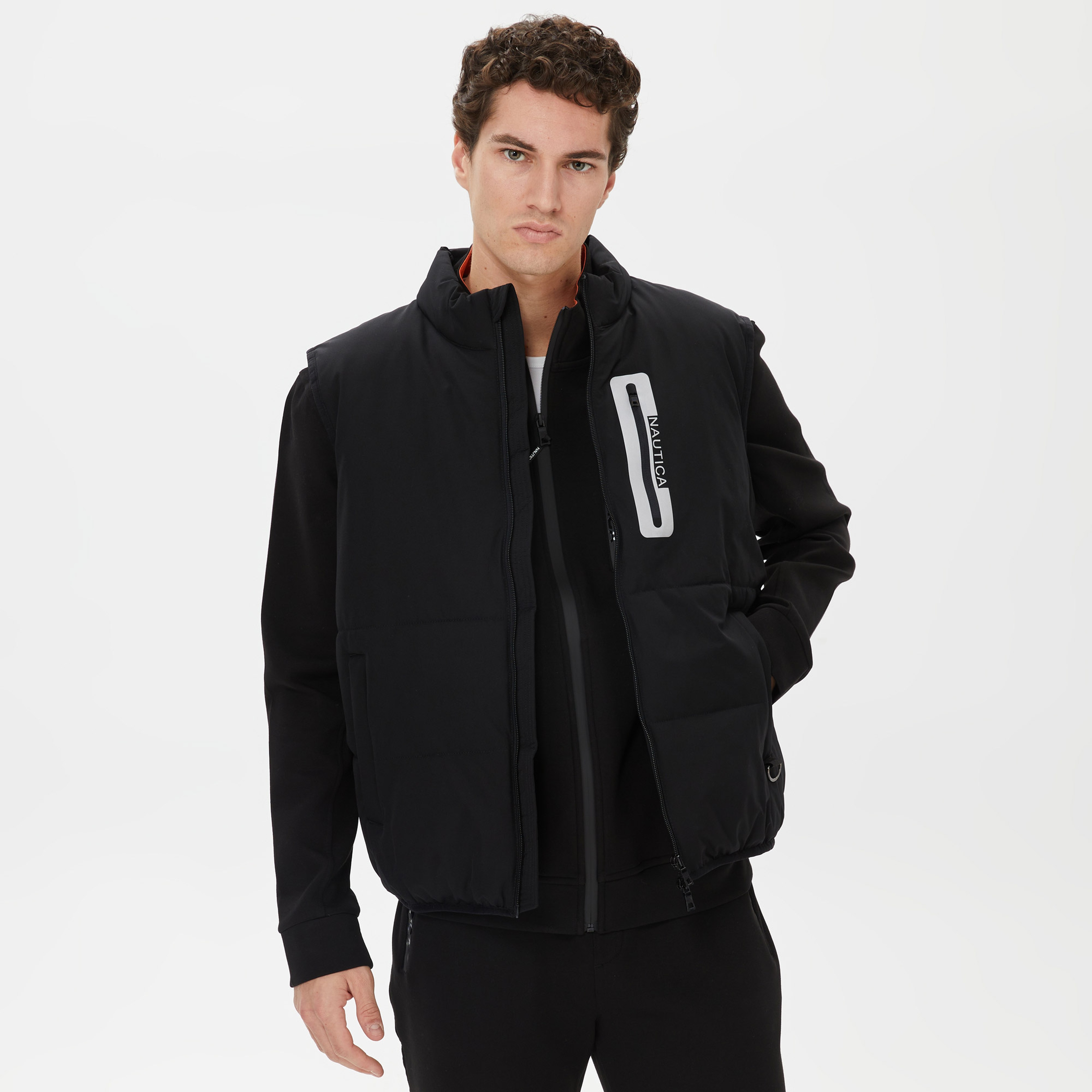 Nautica Erkek Siyah Standart Fit Yelek