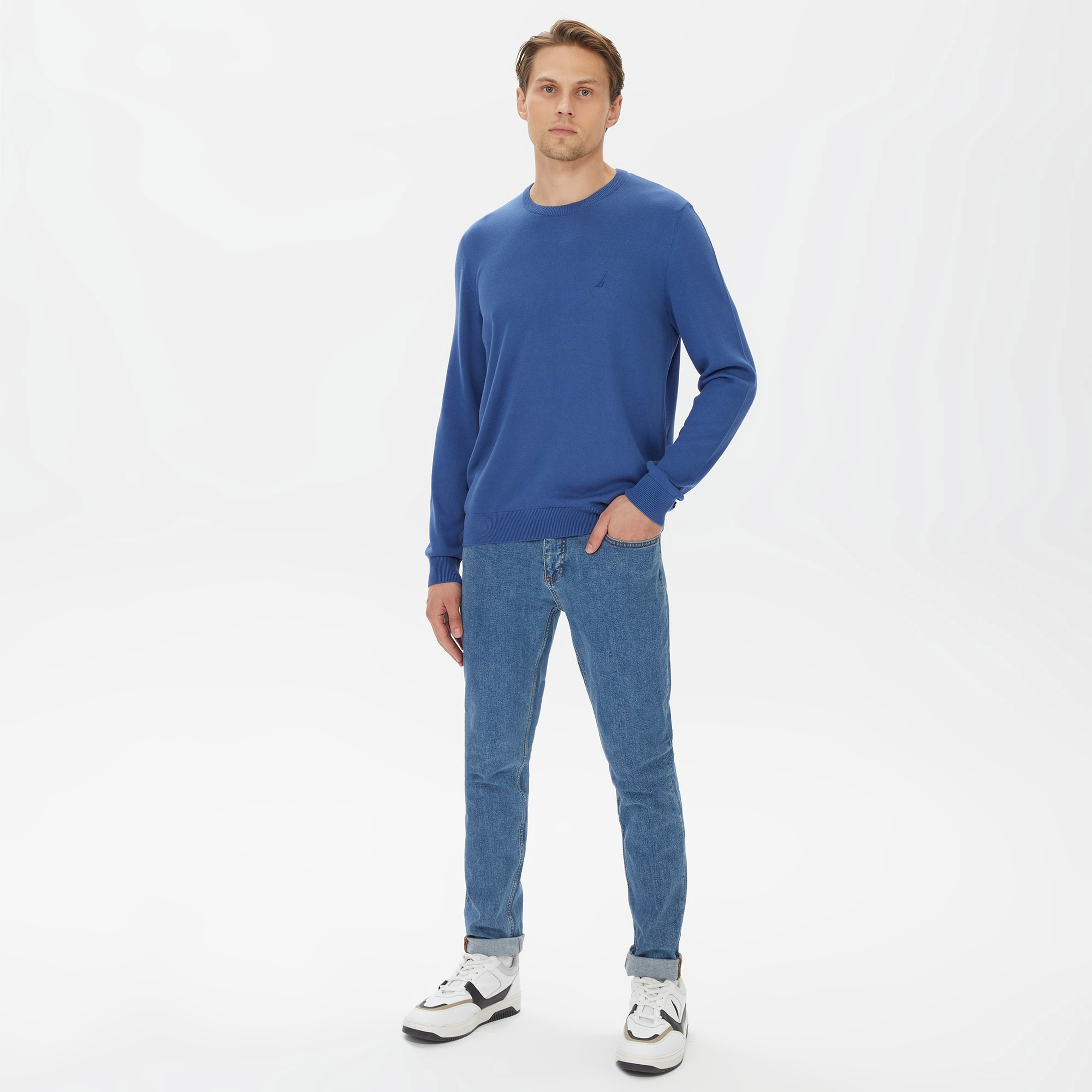 Nautica Erkek Mavi Standart Fit Kazak