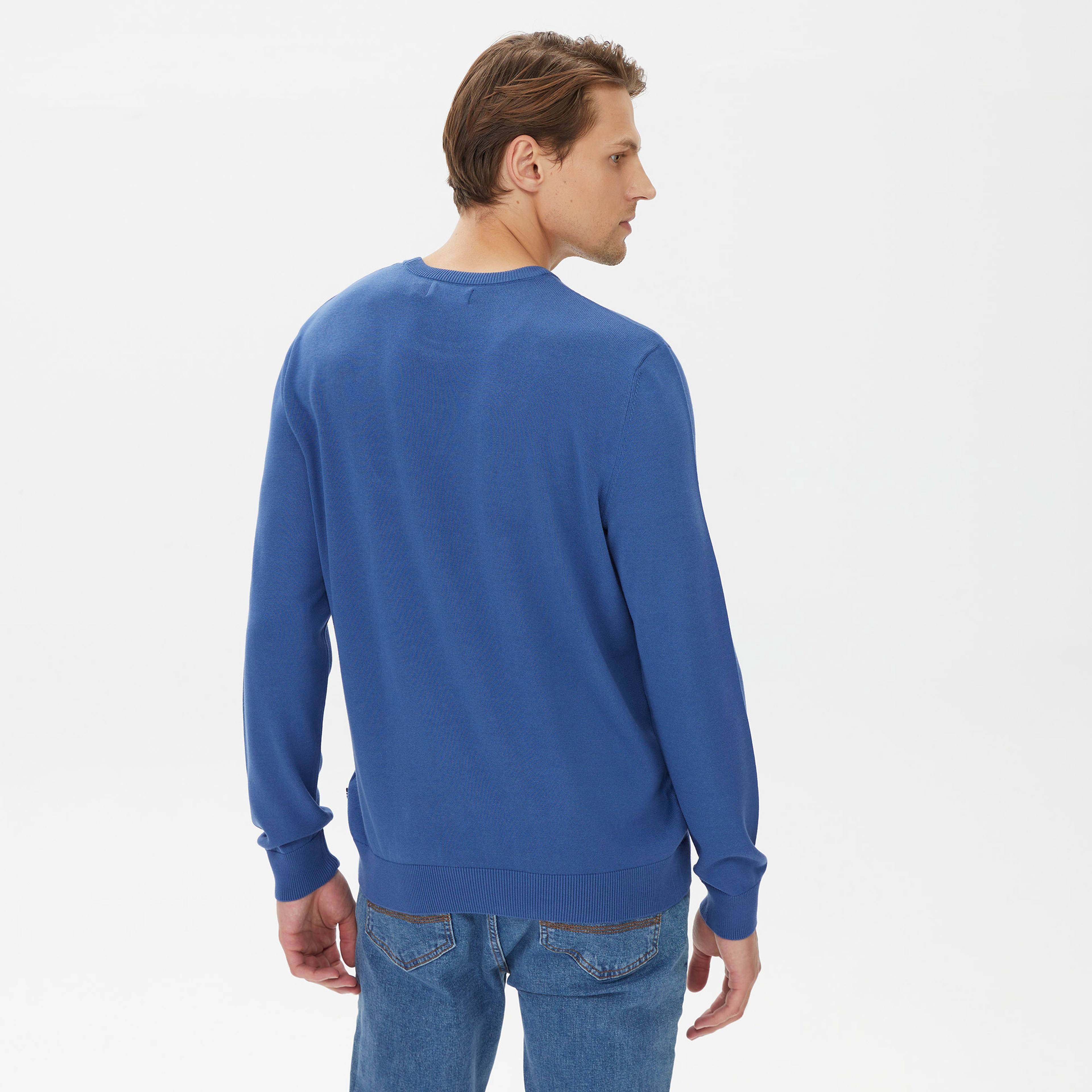 Nautica Erkek Mavi Standart Fit Kazak