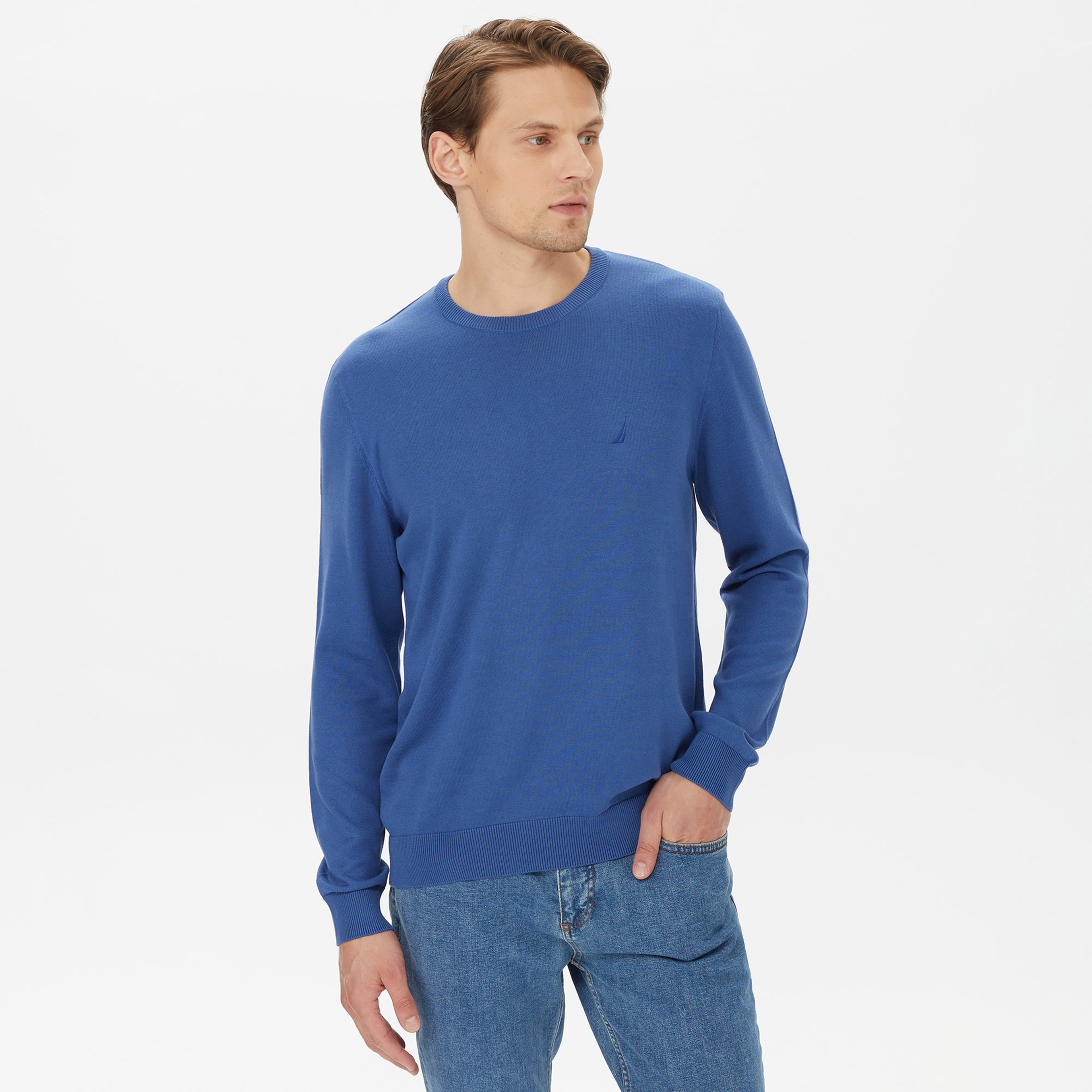 Nautica Erkek Mavi Standart Fit Kazak