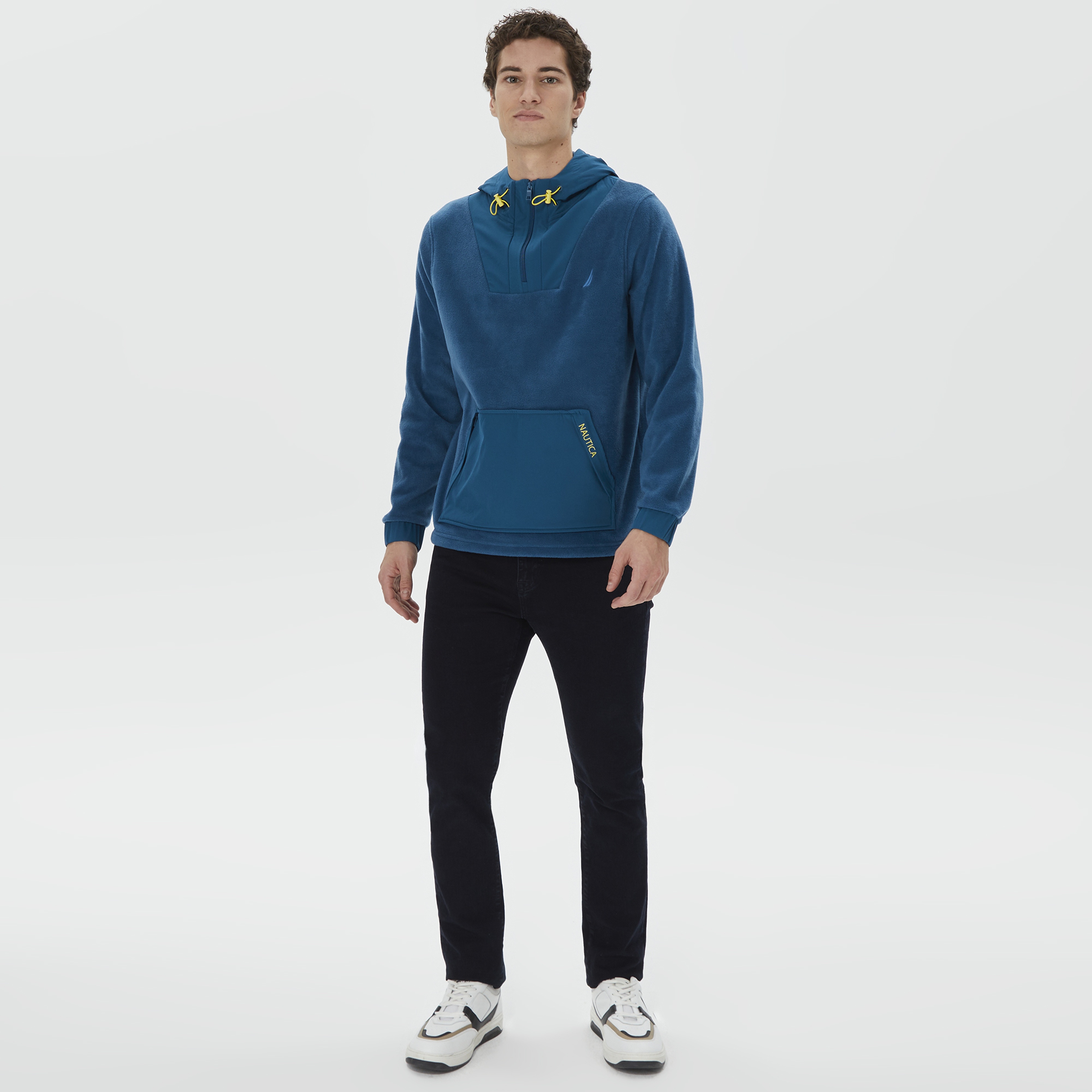 Nautica Erkek Mavi Standart Fit Kapüşonlu Sweatshirt