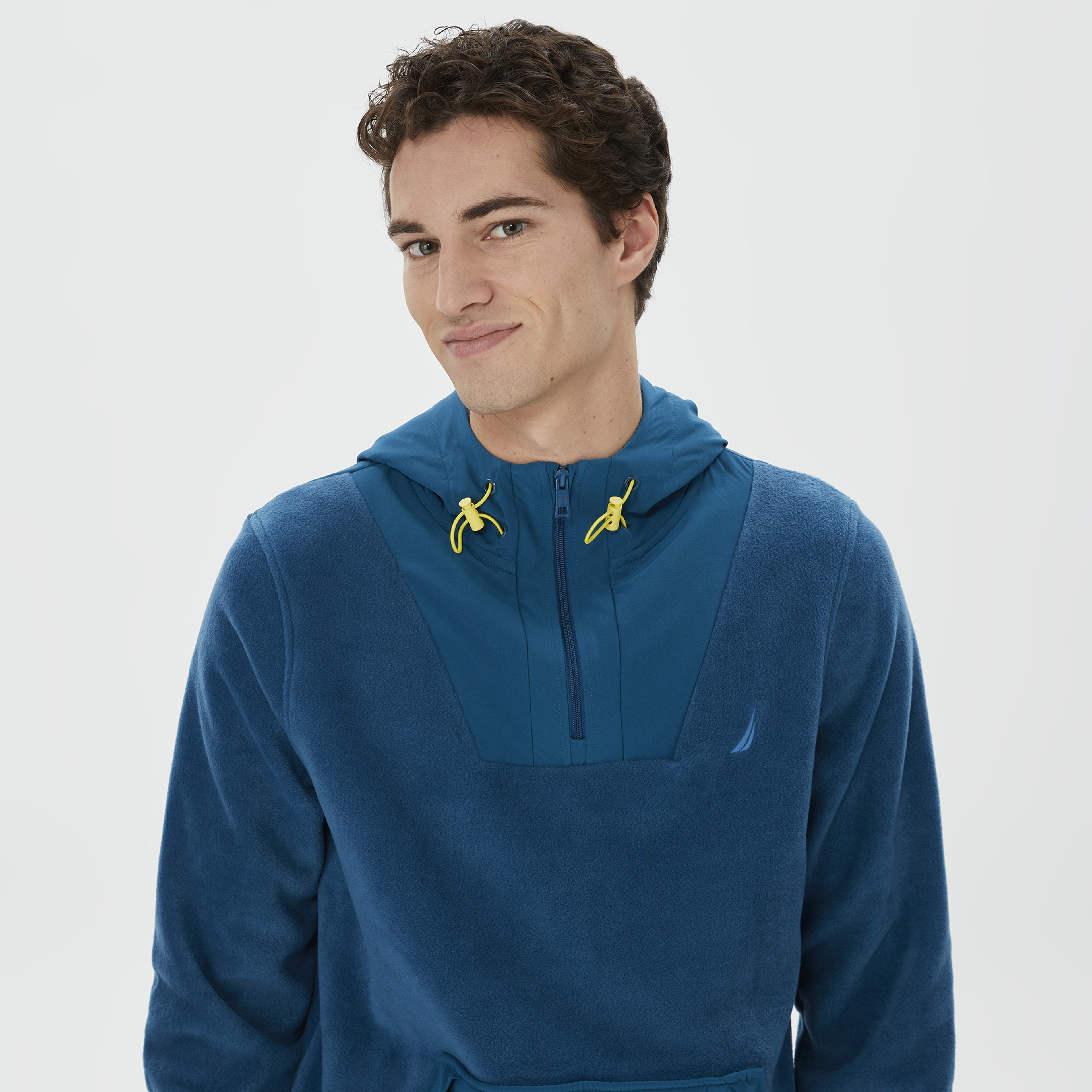 Nautica Erkek Mavi Standart Fit Kapüşonlu Sweatshirt