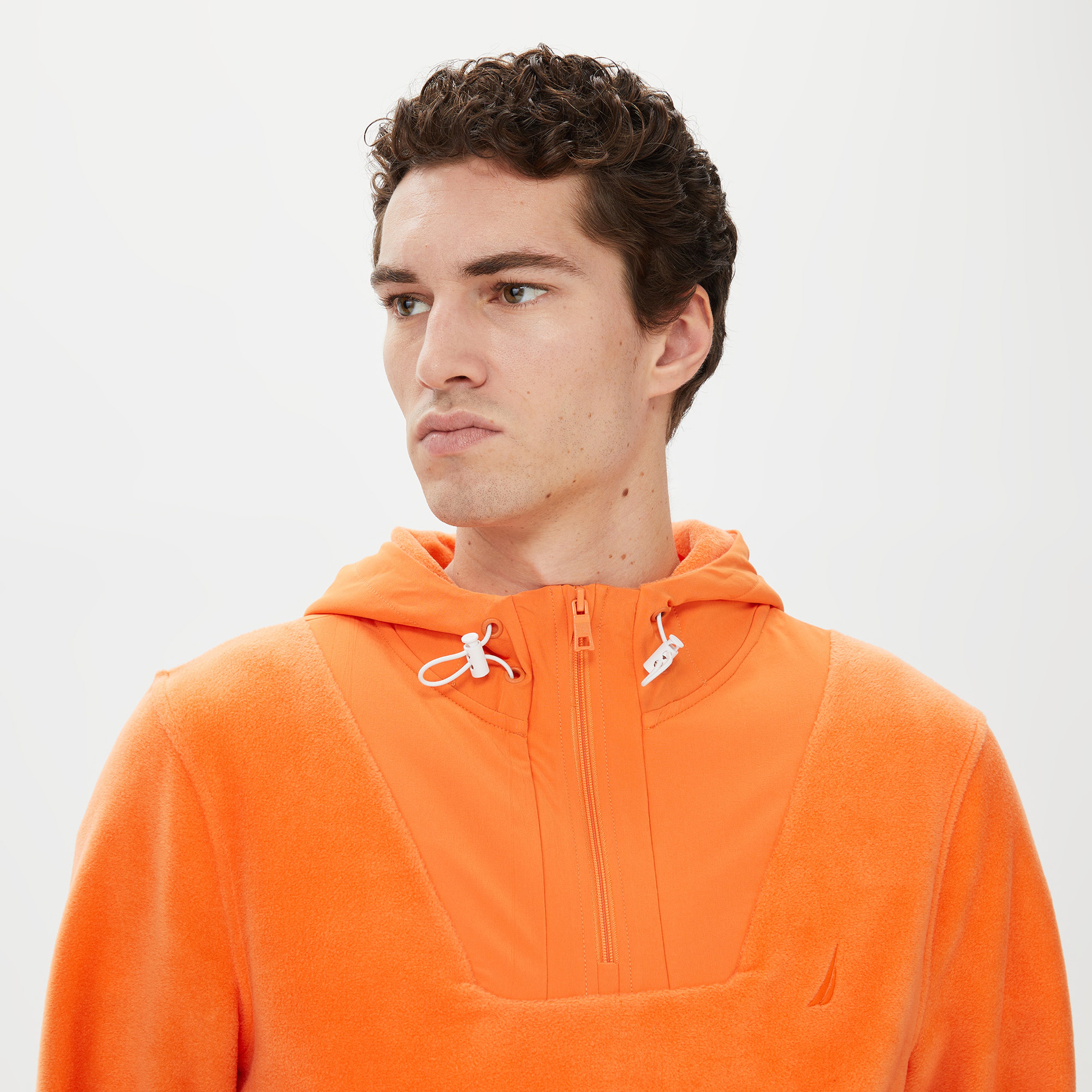 Nautica Erkek Turuncu Standart Fit Kapüşonlu Sweatshirt