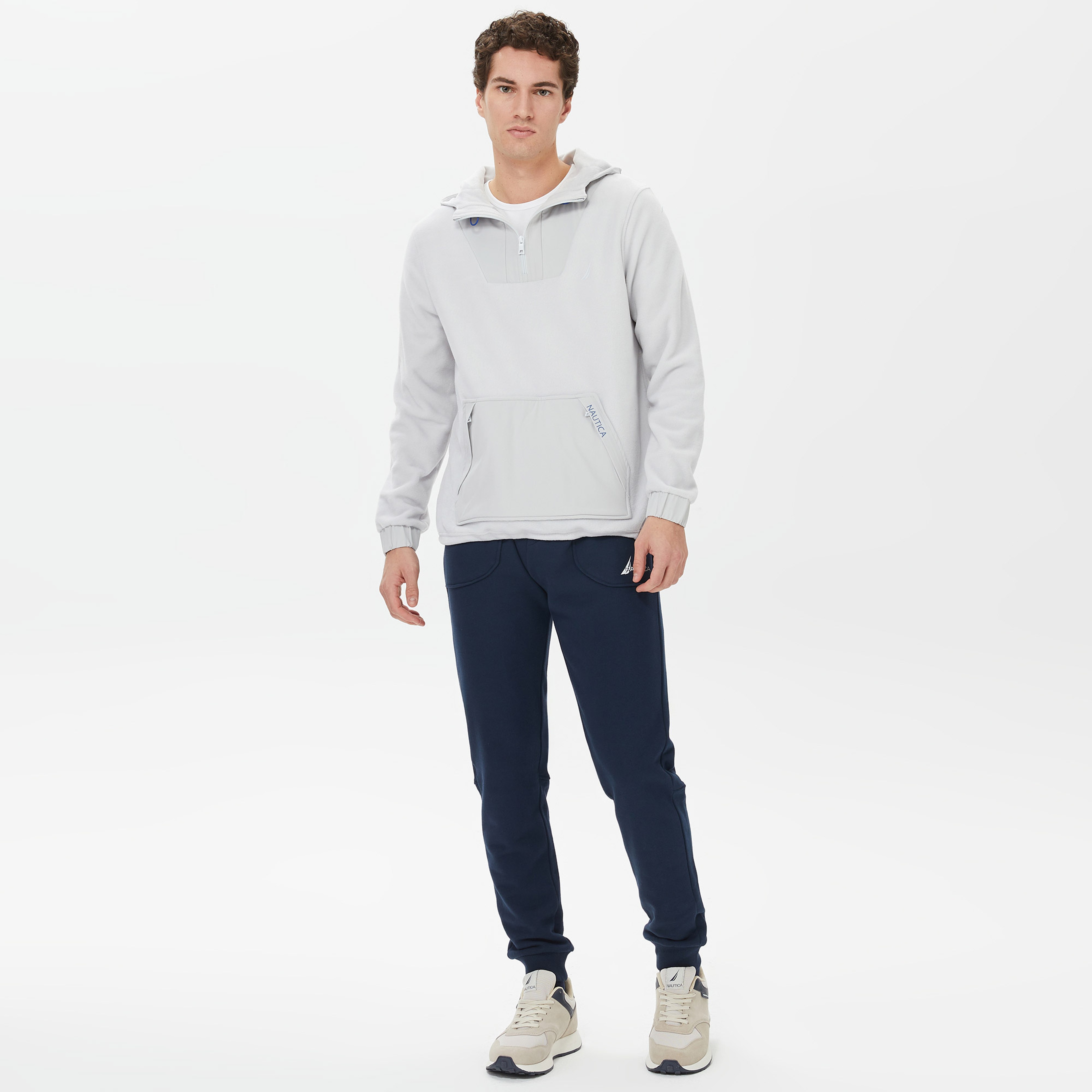 Nautica Erkek Gri Standart Fit Kapüşonlu Sweatshirt