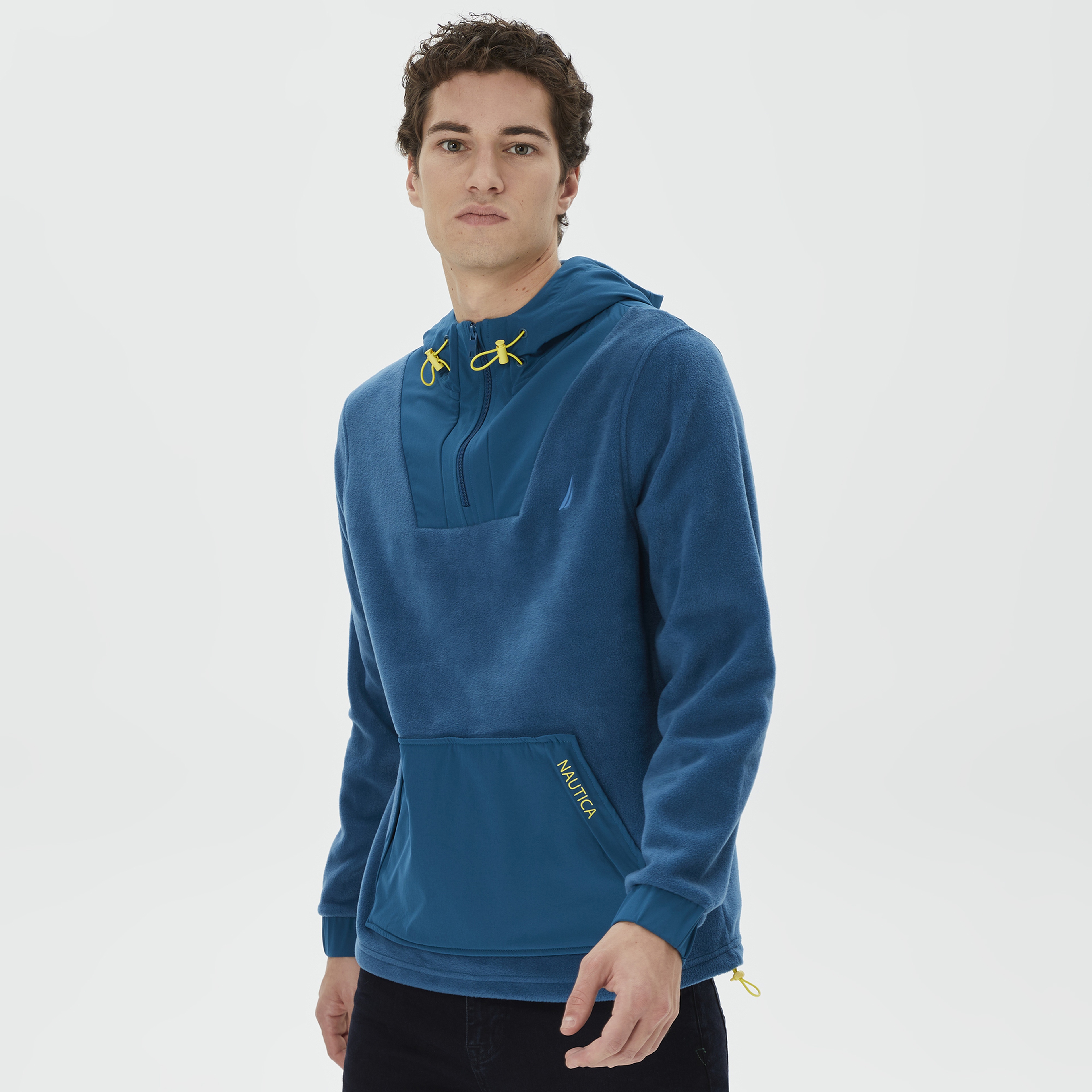 Nautica Erkek Mavi Standart Fit Kapüşonlu Sweatshirt