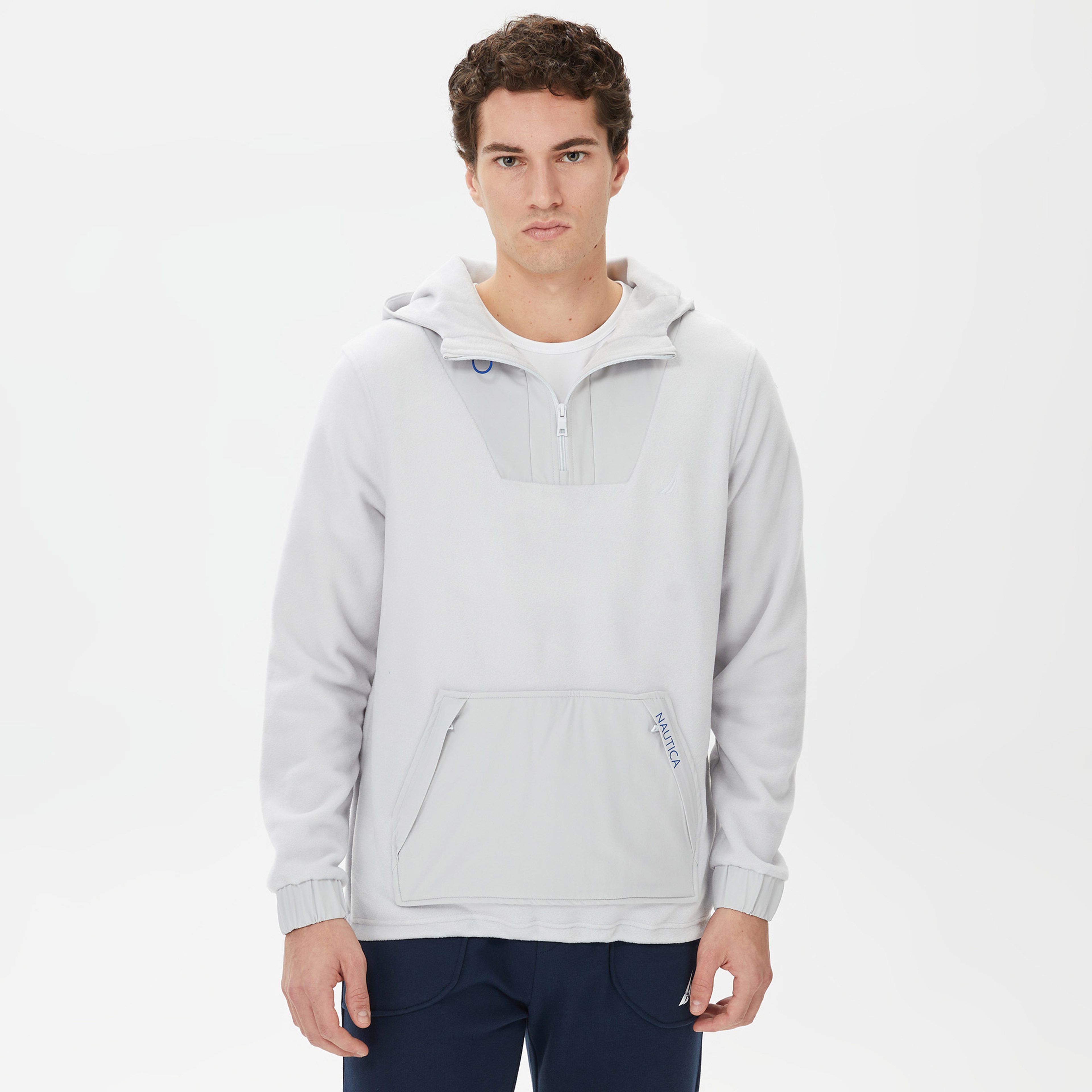 Nautica Erkek Gri Standart Fit Kapüşonlu Sweatshirt