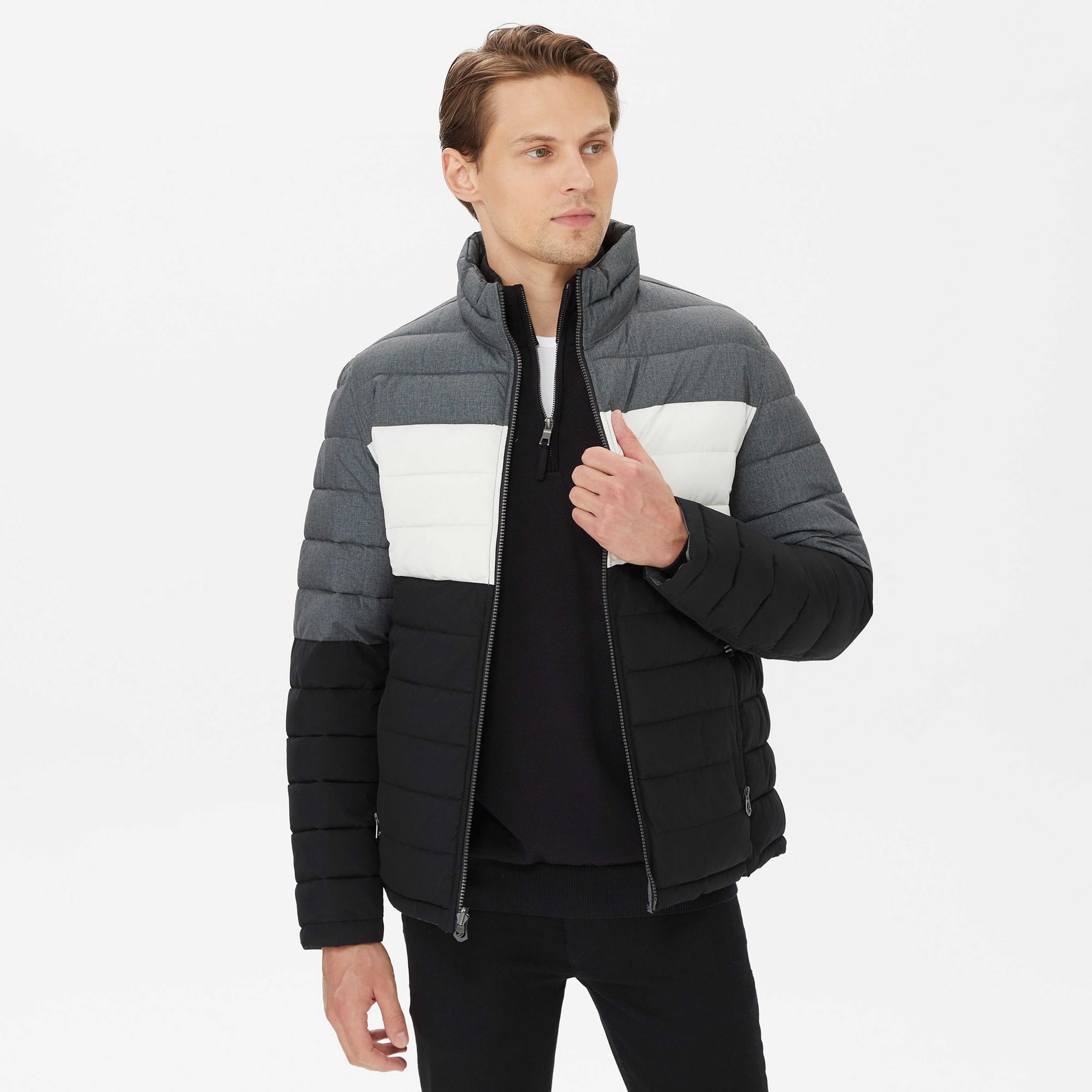 Nautica Erkek Gri Çift Taraflı Mont