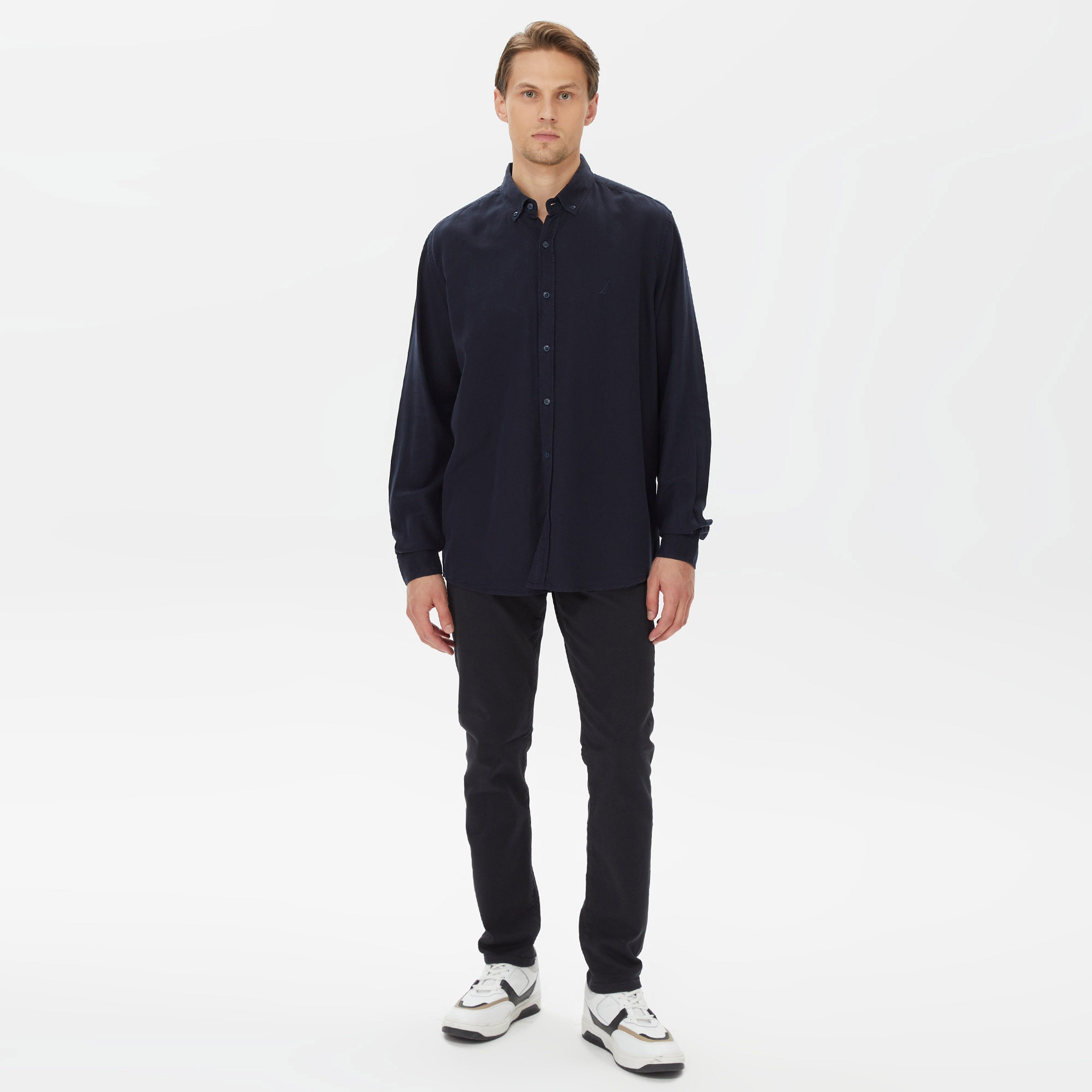 Nautica Erkek Lacivert Classic Fit Gömlek