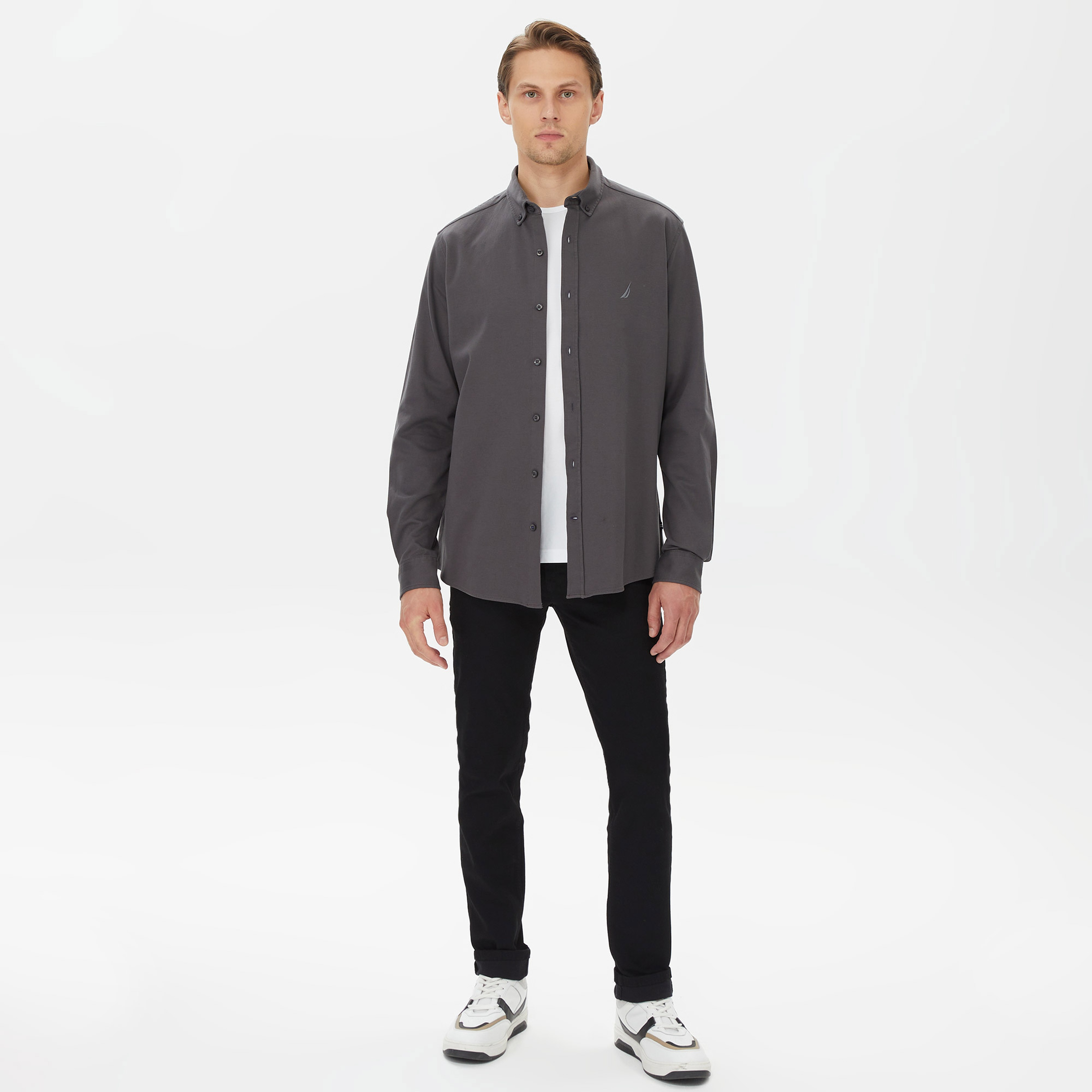 Nautica Erkek Gri Slim Fit Gömlek