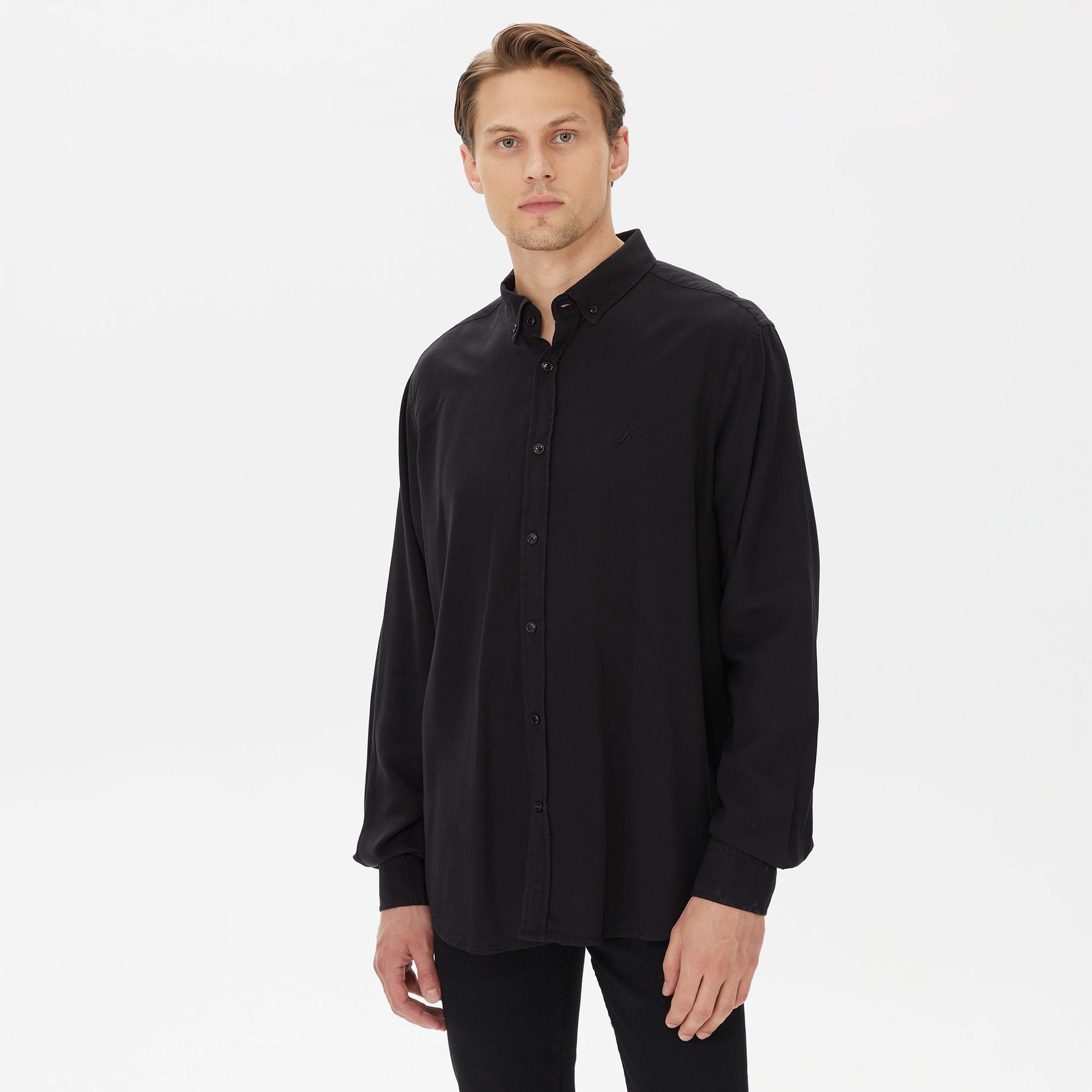 Nautica Erkek Siyah Classic Fit Gömlek