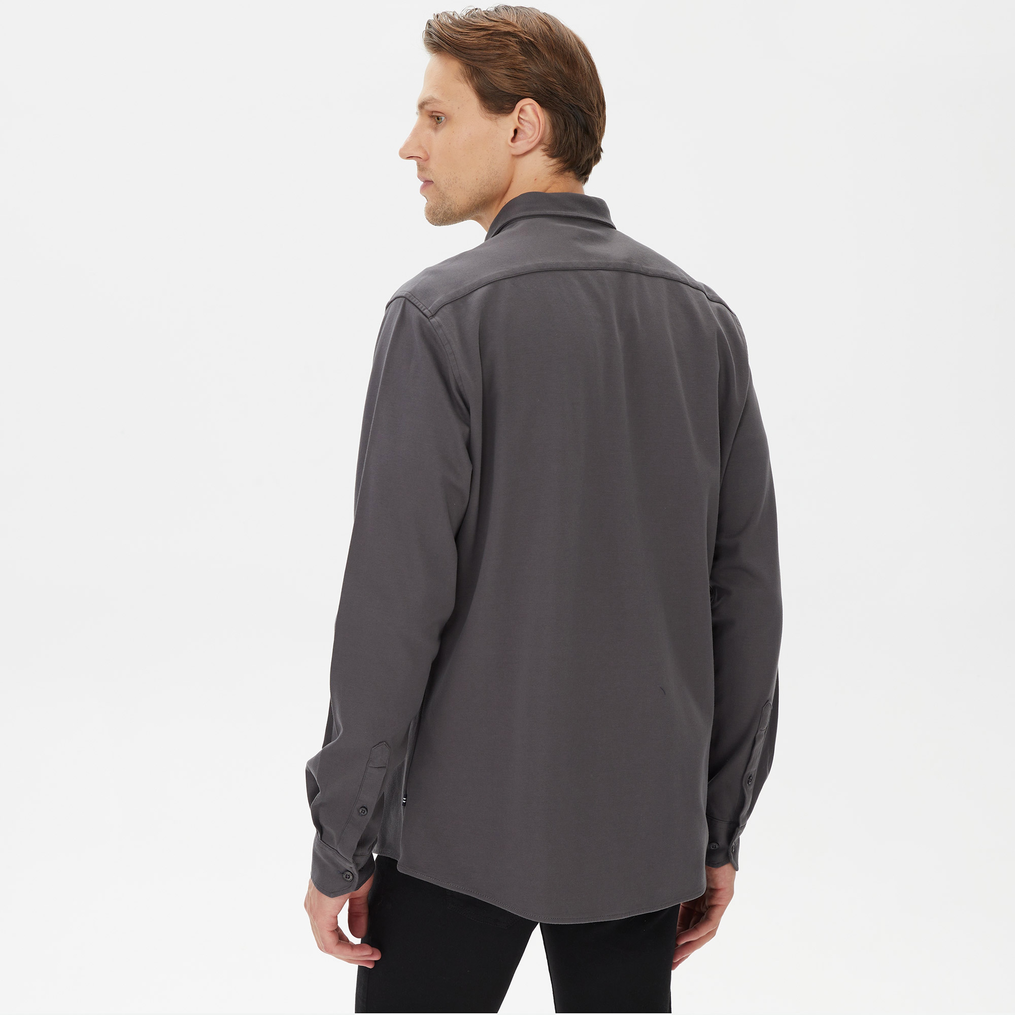 Nautica Erkek Gri Slim Fit Gömlek