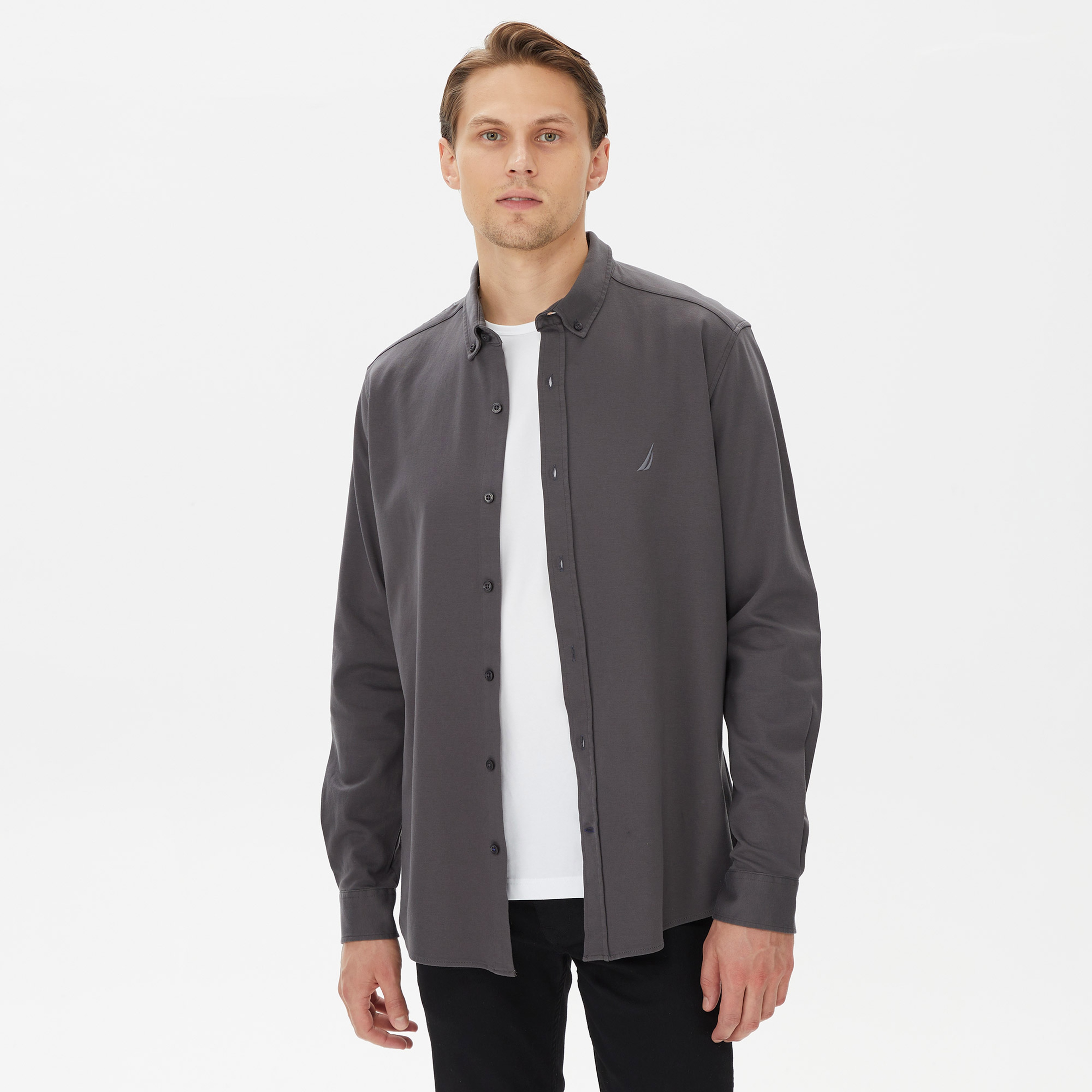 Nautica Erkek Gri Slim Fit Gömlek