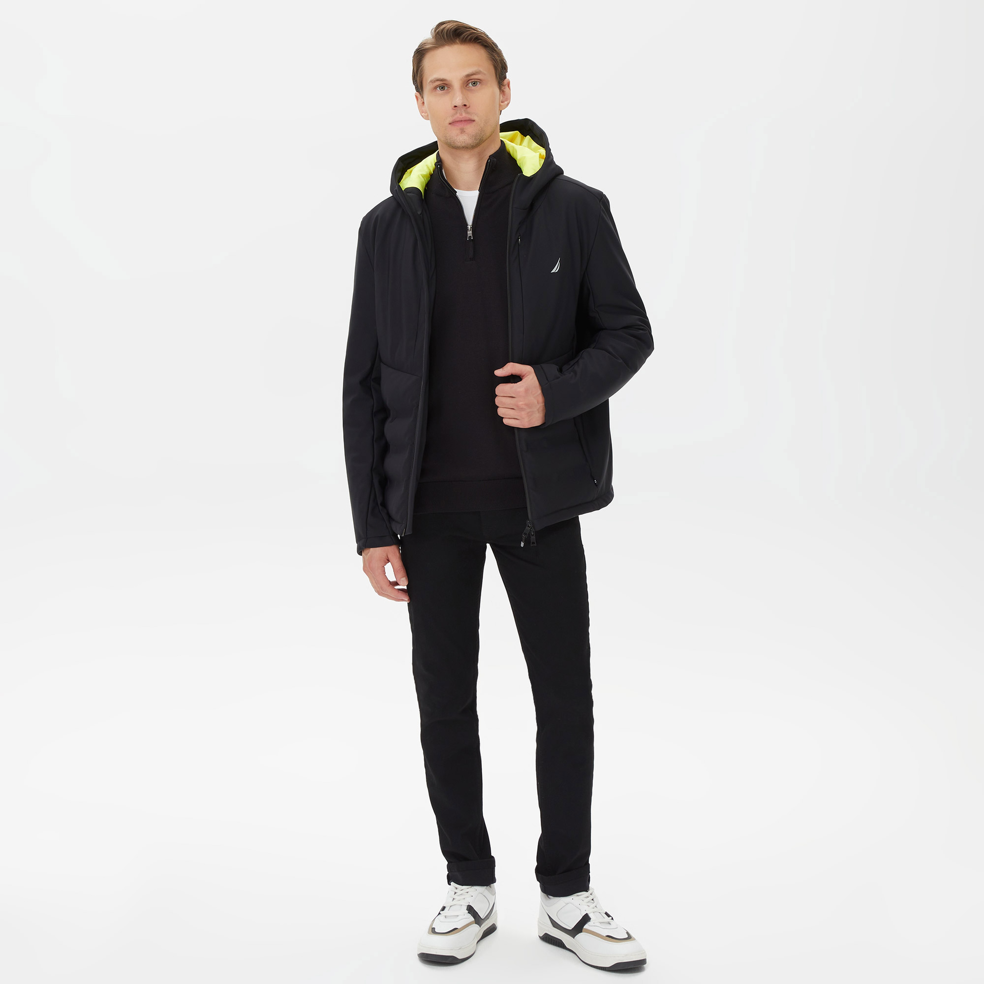 Nautica Erkek Siyah Standart Fit Mont