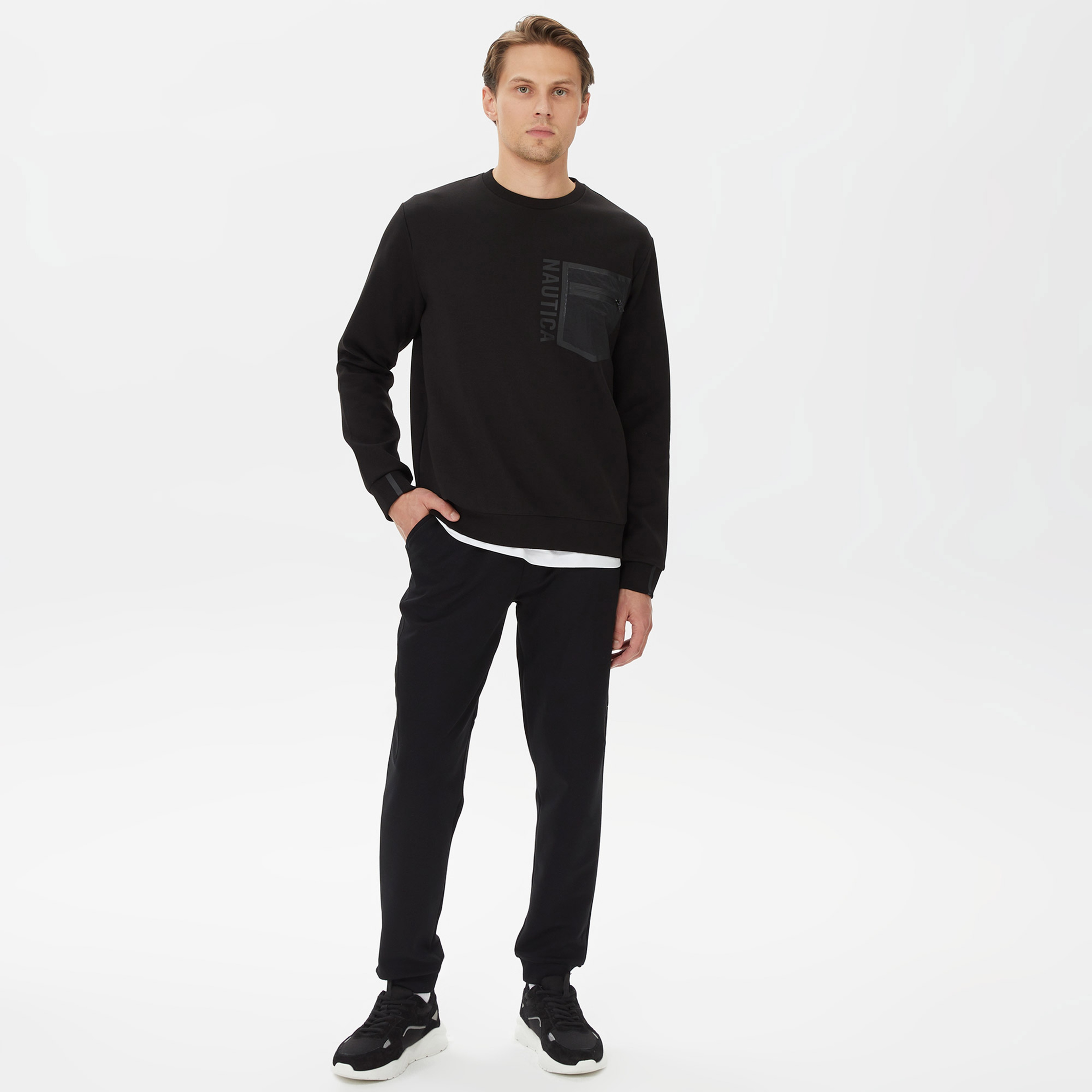 Nautica Erkek Siyah Standart Fit Eşofman Altı