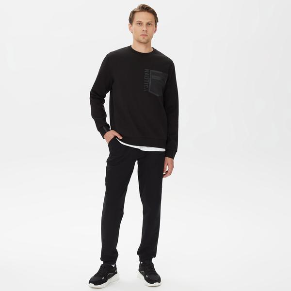 Nautica Erkek Siyah Standart Fit Eşofman Altı