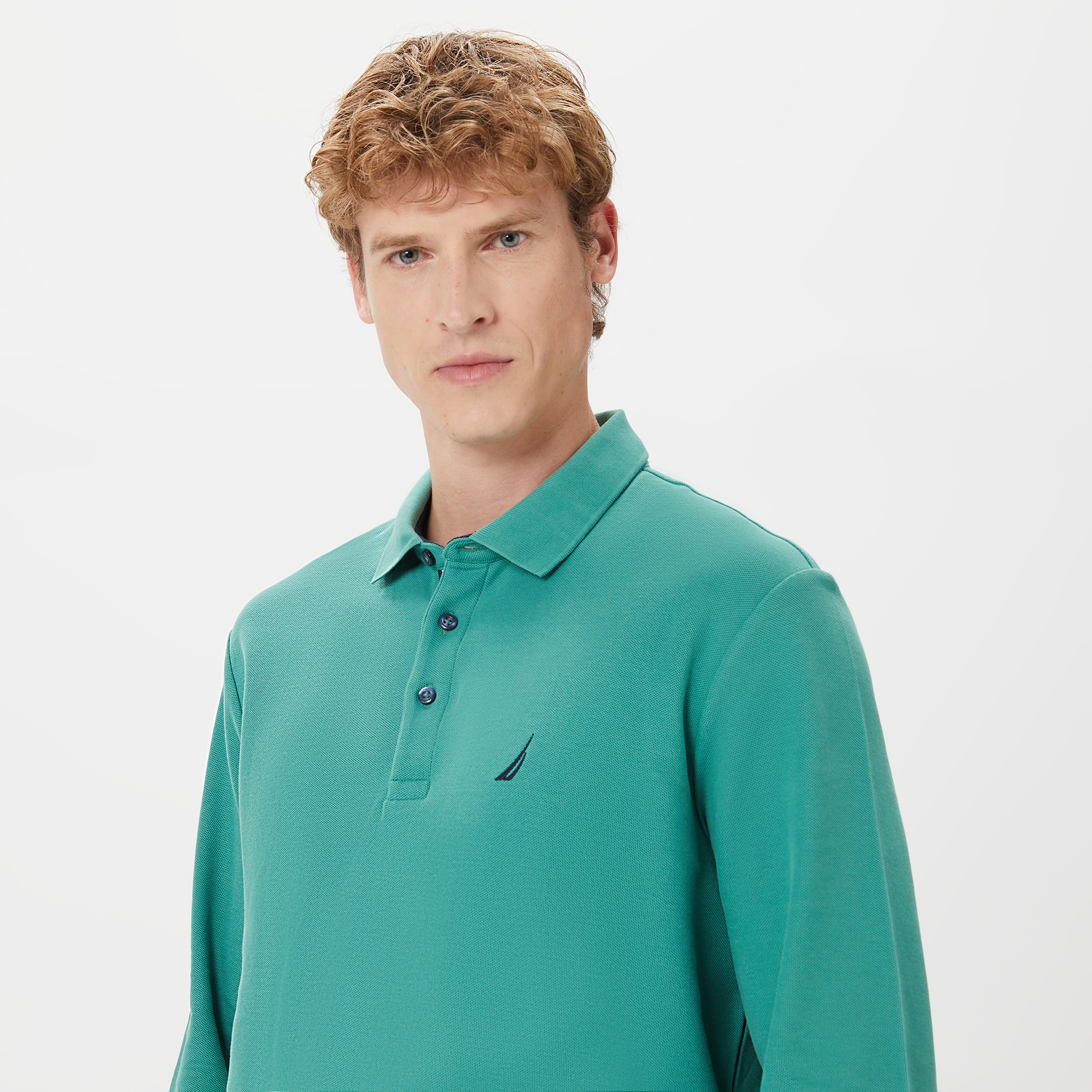 Nautica Erkek Yeşil Classic Fit Uzun Kollu Polo Yaka T-Shirt