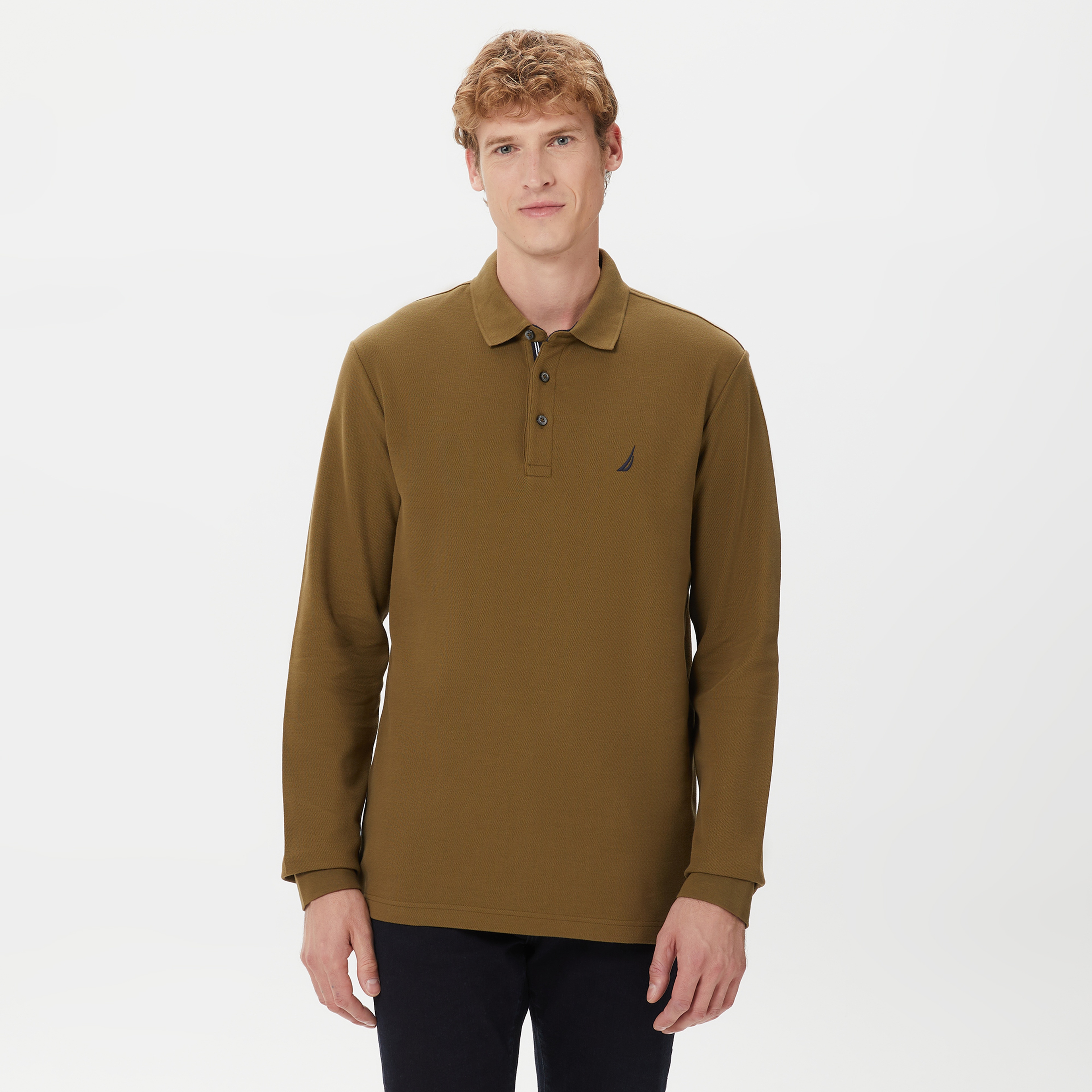 Nautica Erkek Yeşil Classic Fit Uzun Kollu Polo Yaka T-Shirt