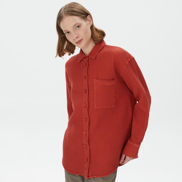 Nautica Kadın Kiremit Oversize Gömlek